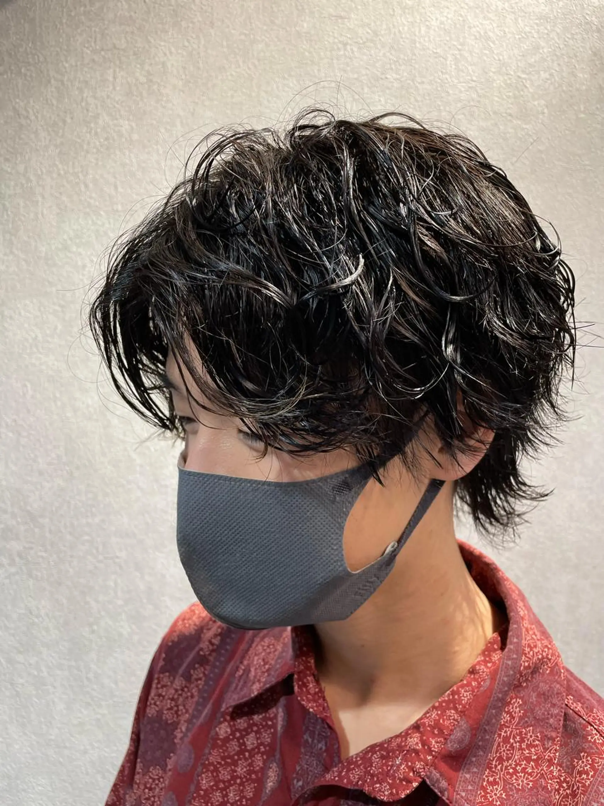 ミディアム パーマ メンズ カット パーマ 宮下 弦也のヘアスタイル