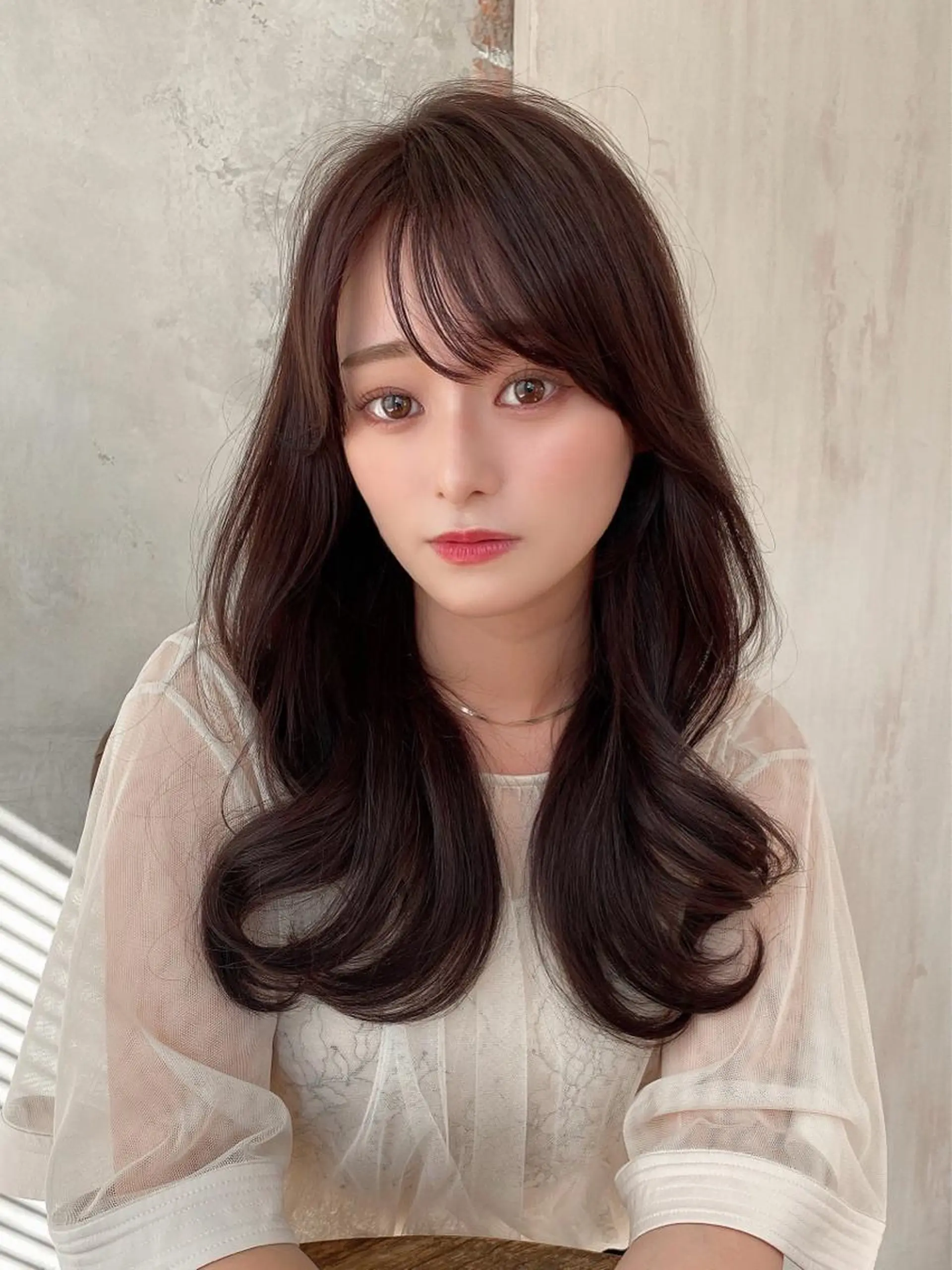 ロング くびれヘア 髪質改善 レイヤーカット ロング 縮毛矯正 カット ヘアカラー トリートメント 🧡くびれヘア/前髪 顔周り🧡久原結衣のヘアスタイル