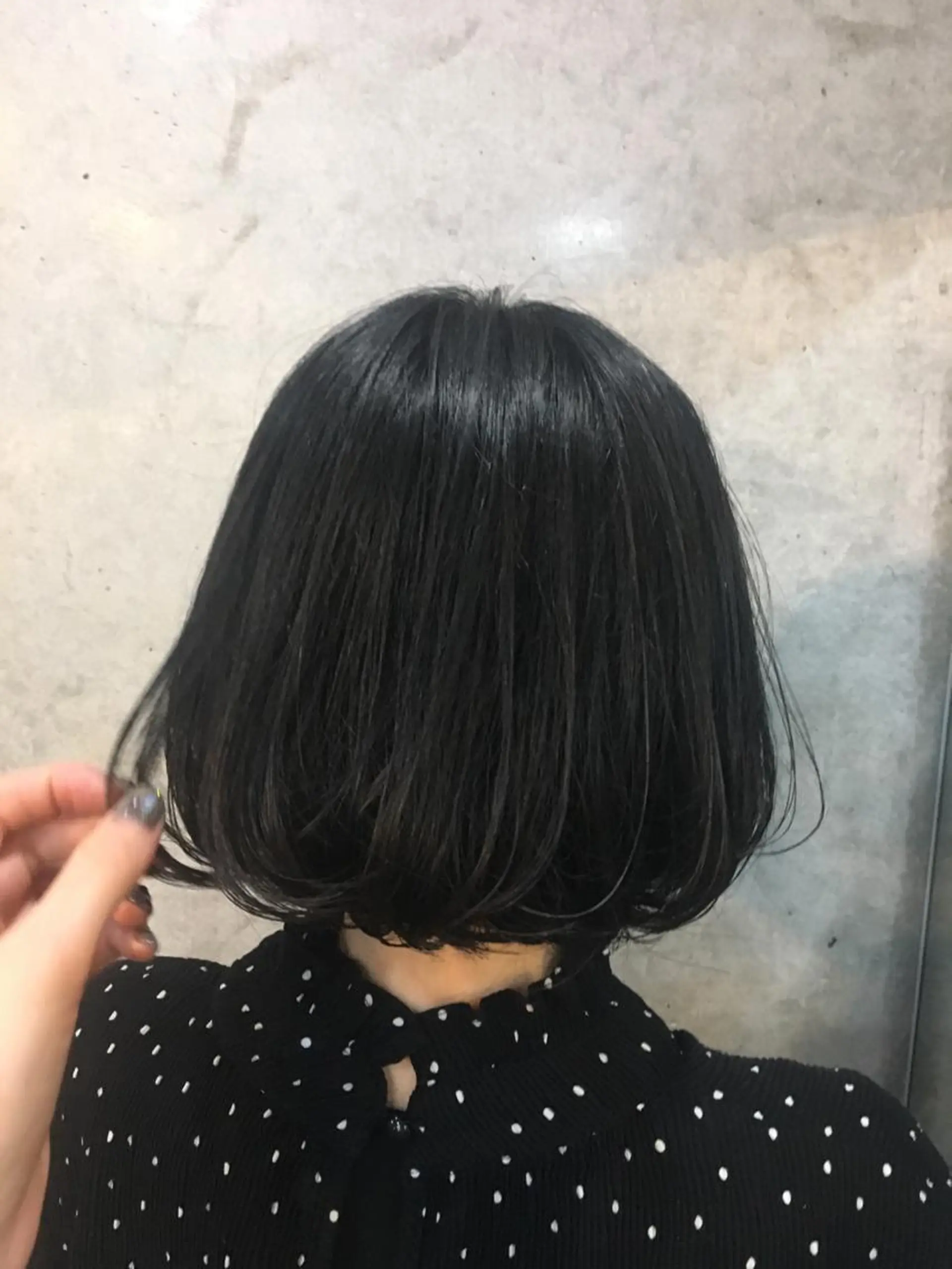 ミディアム カラー 黒髪 ブルーカラー ブルーブラック kimika🥑 メンズ/髪質改善のヘアスタイル