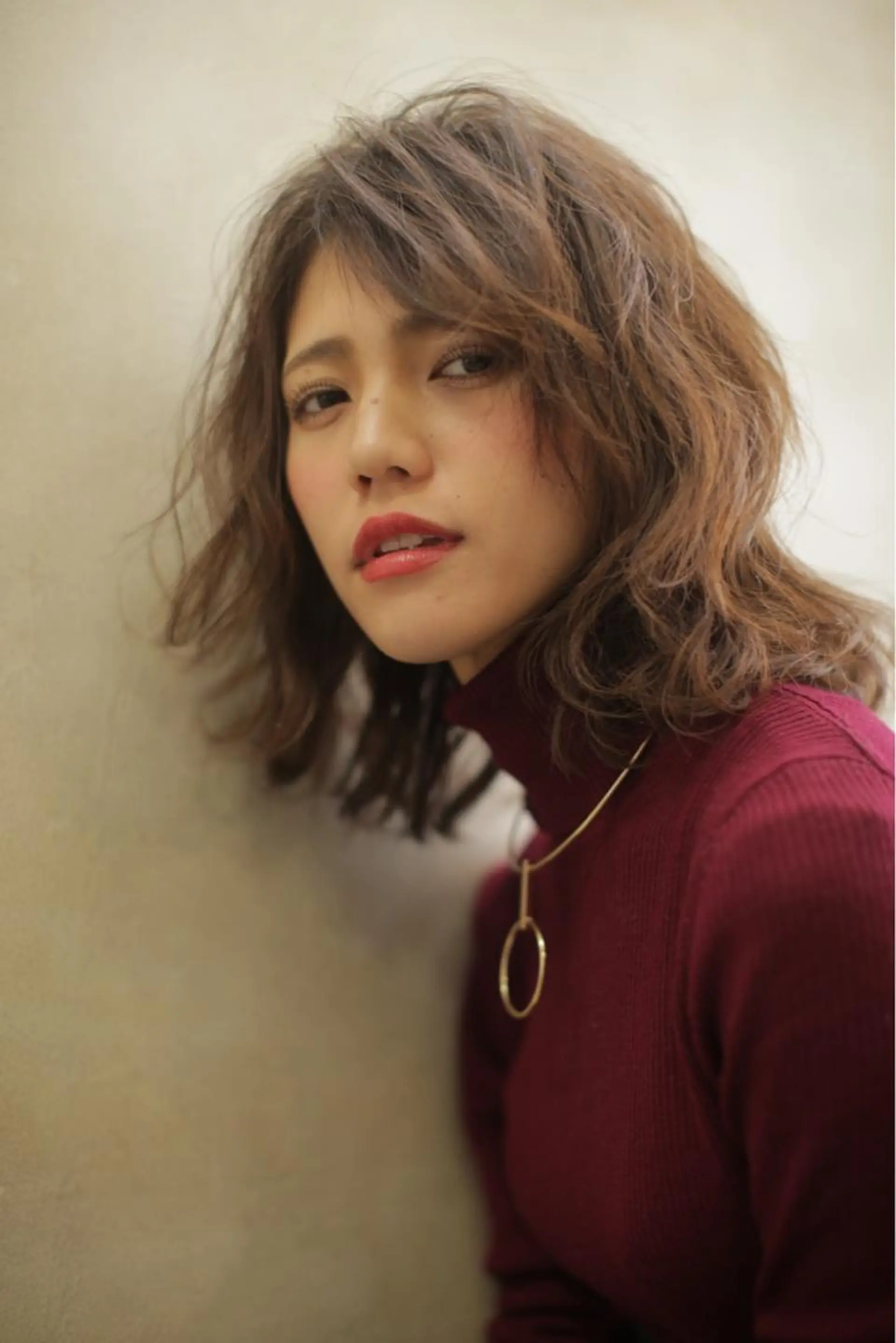 ミディアム カラー ブラウンカラー レッドカラー レッドブラウン Lee 甲子園のヘアスタイル