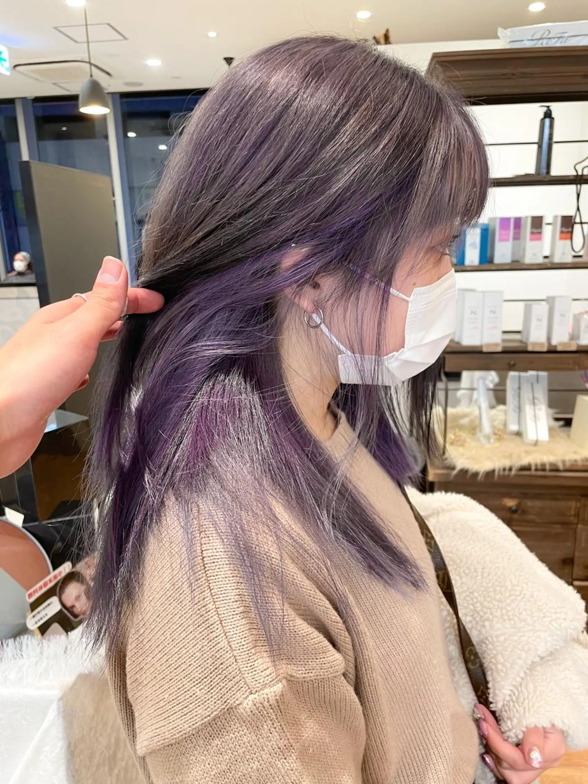 ロング カラー ブルーカラー ラベンダーカラー 髪質改善/ブリーチ 田代 龍我のヘアスタイル