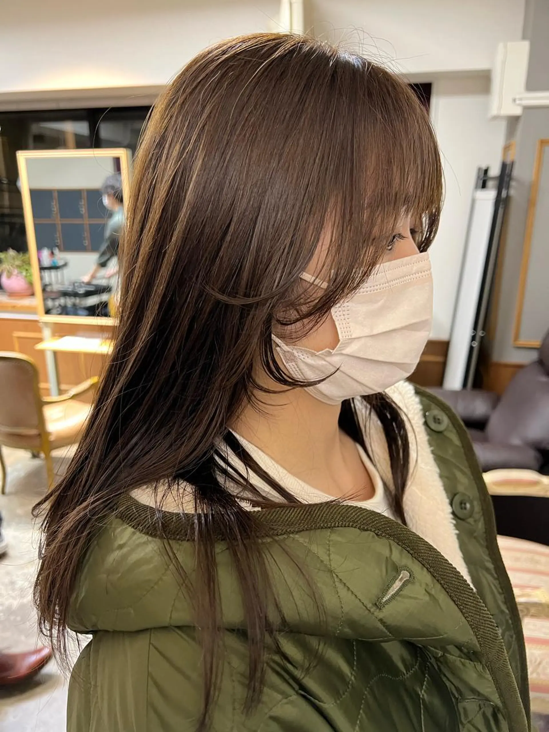 ロング カラー 顔周りカット カット ヘアカラー トリートメント takada kohのヘアスタイル