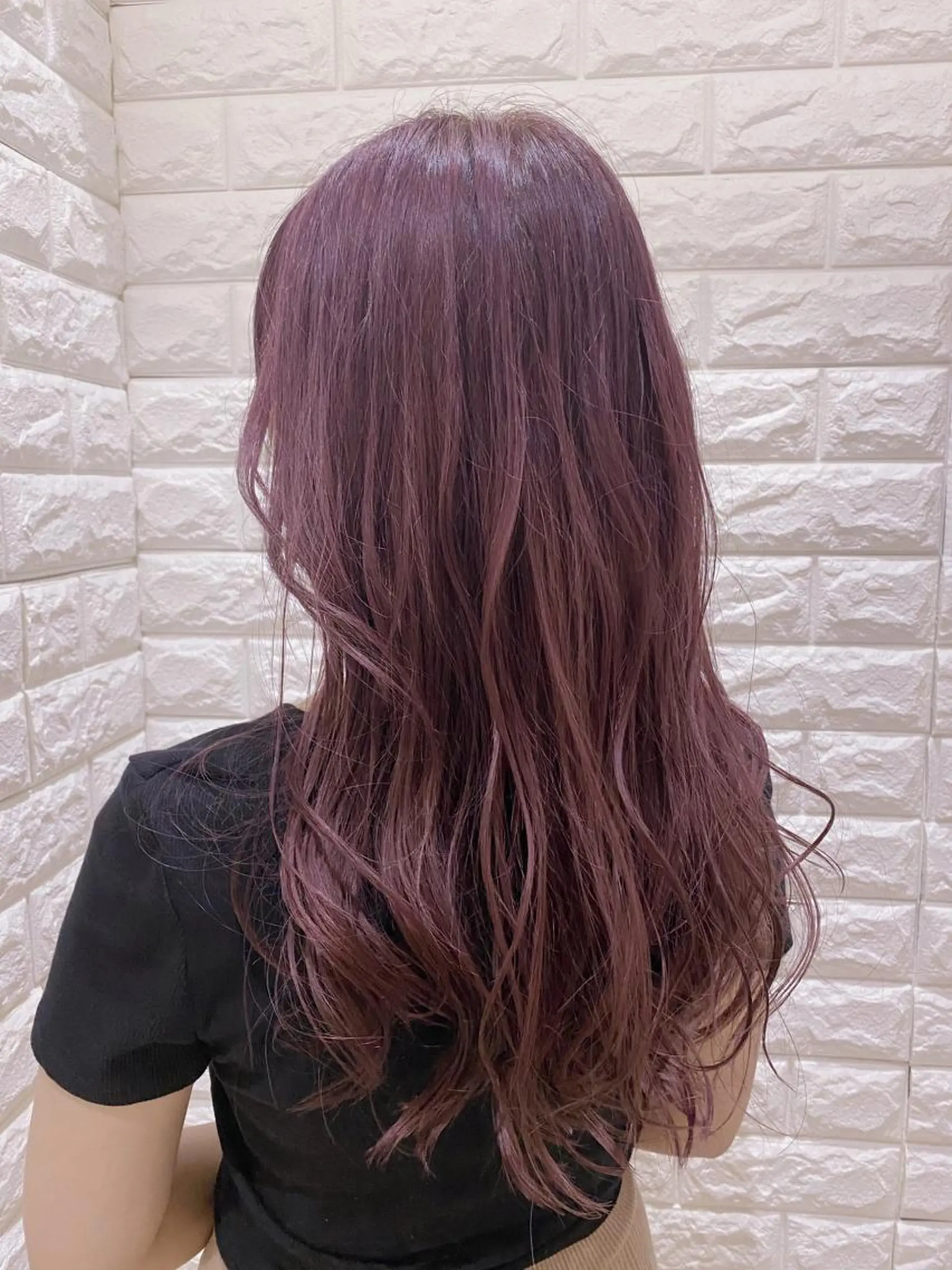 ロング カラー ヘアアレンジ ピンクカラー kyo kaのマツエク・マツパデザイン