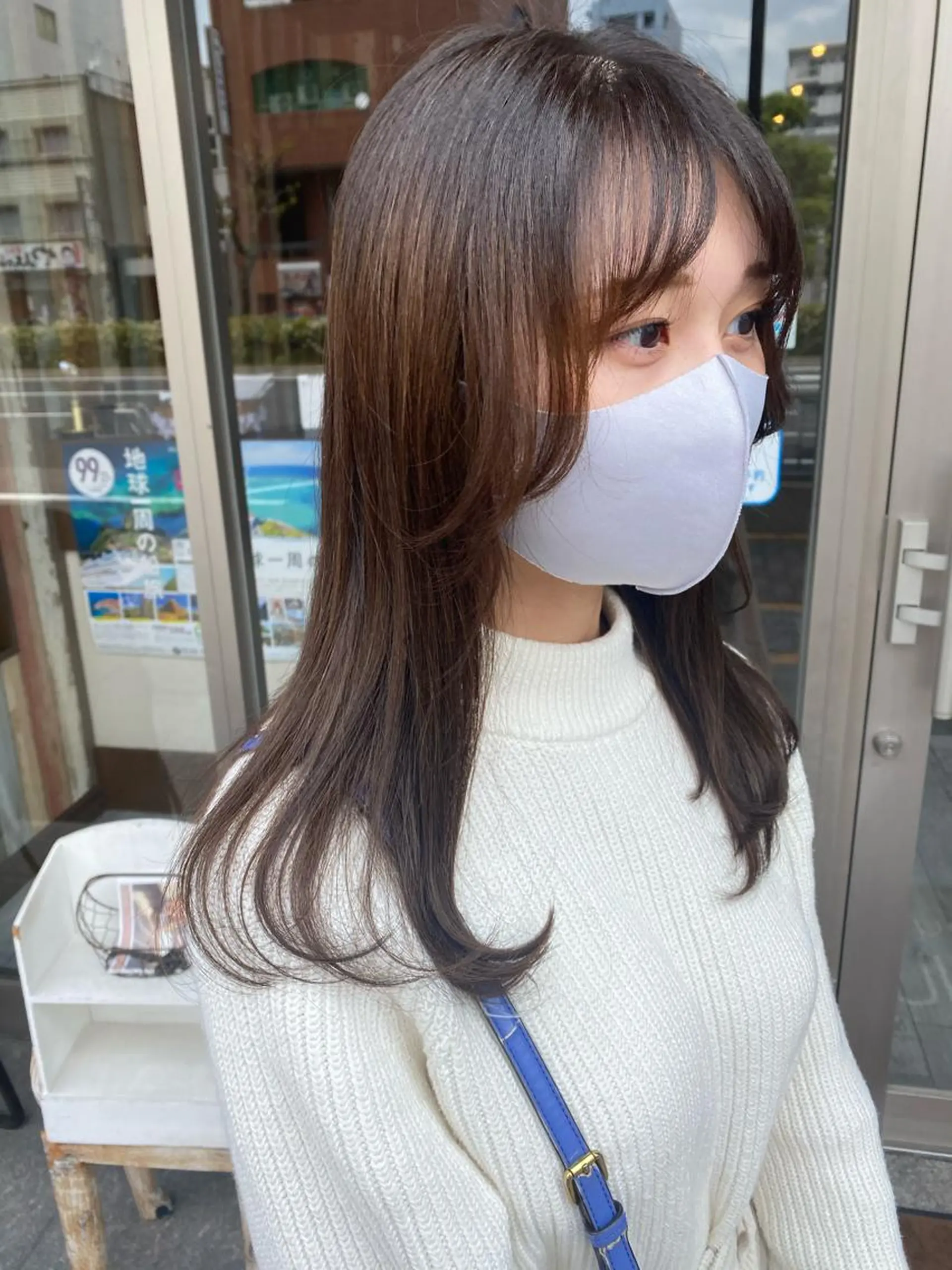 セミロング 顔まわりレイヤー 韓国風ヘア レイヤーカット カット ｲﾁｶﾜ ﾐｵ/ minim hairのヘアスタイル