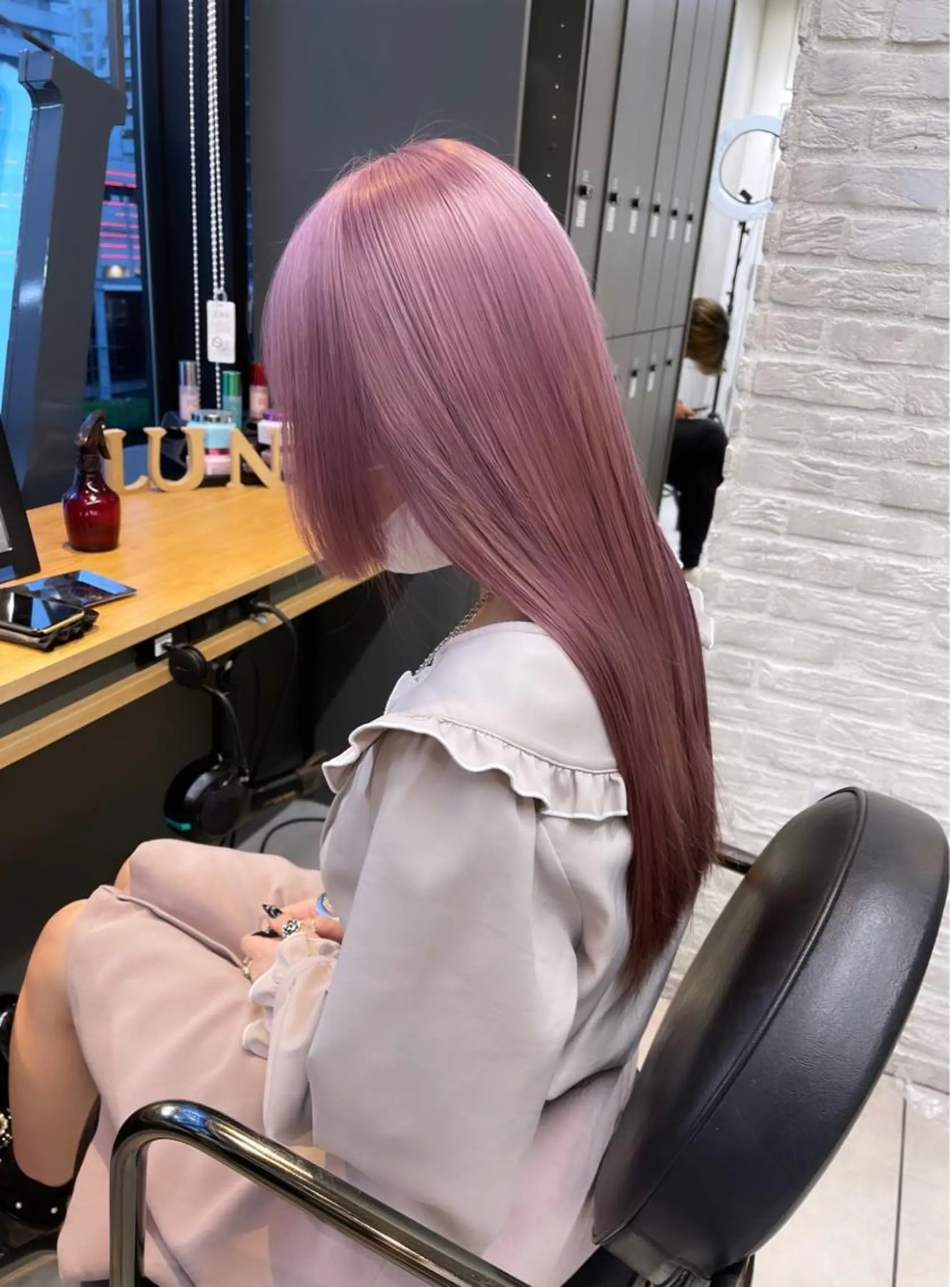 ロング カラー ヘアカラー トリートメント t.a.g所属・おしゃかわ韓国ヘア× ハイトーンRyukiのヘアスタイル