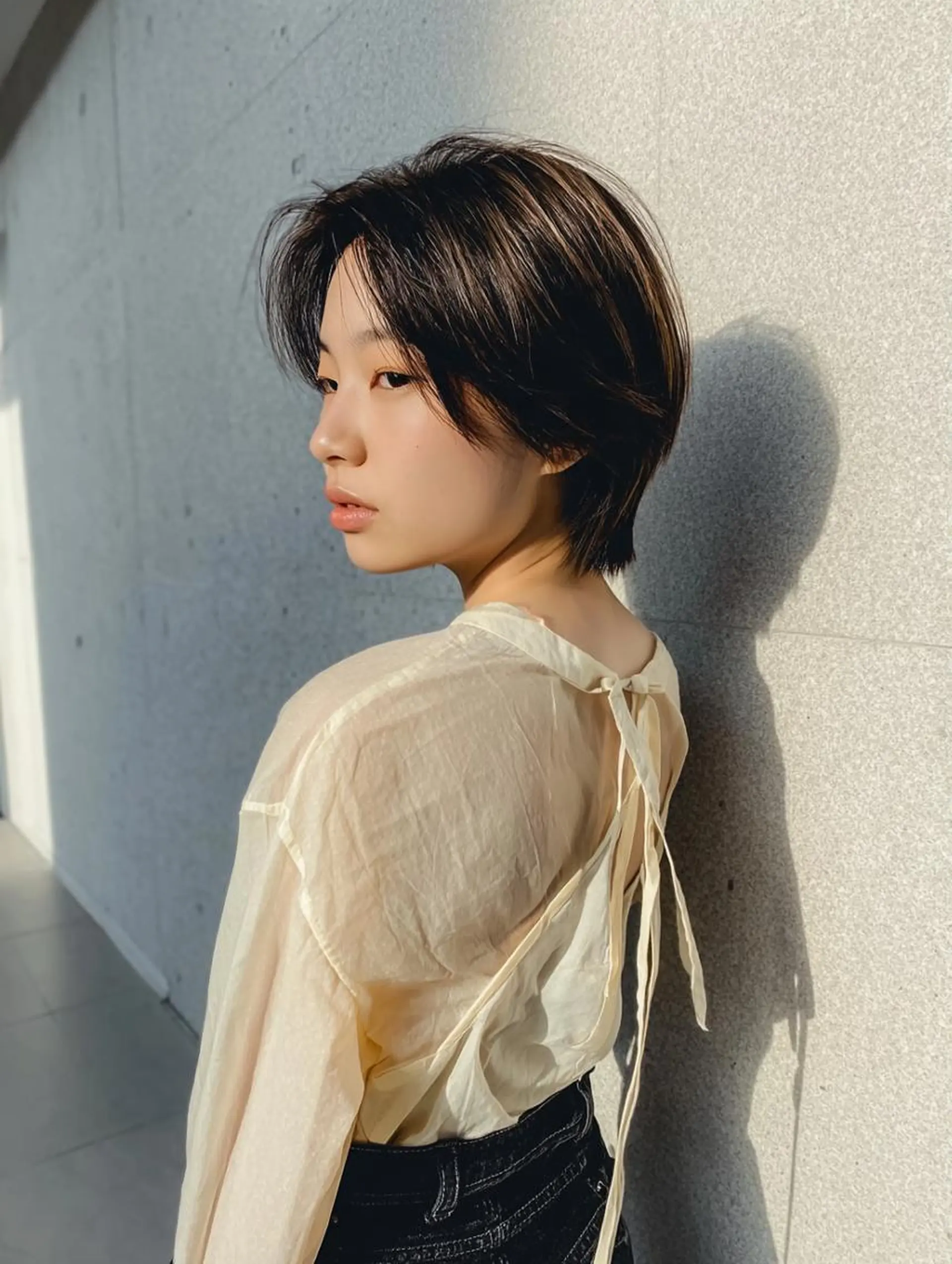 ショート 韓国風ヘア ショートヘア 小顔カット カット ヘアカラー トリートメント ショート＆ボブ🦋 shell立川🫧のヘアスタイル