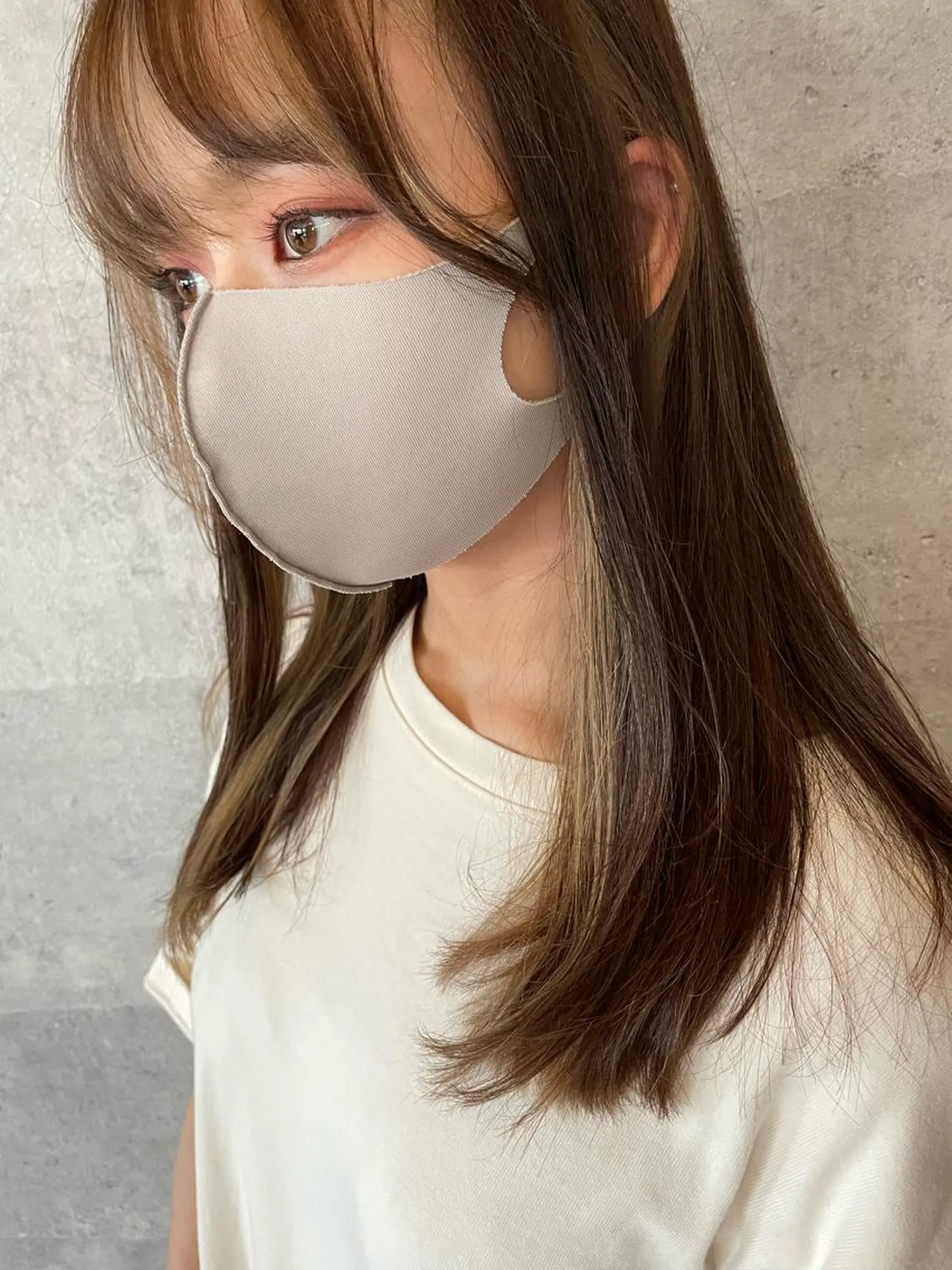 ロング ミストバング カット ヘアカラー トリートメント 月200名以上担当 六甲徒歩30秒のヘアスタイル