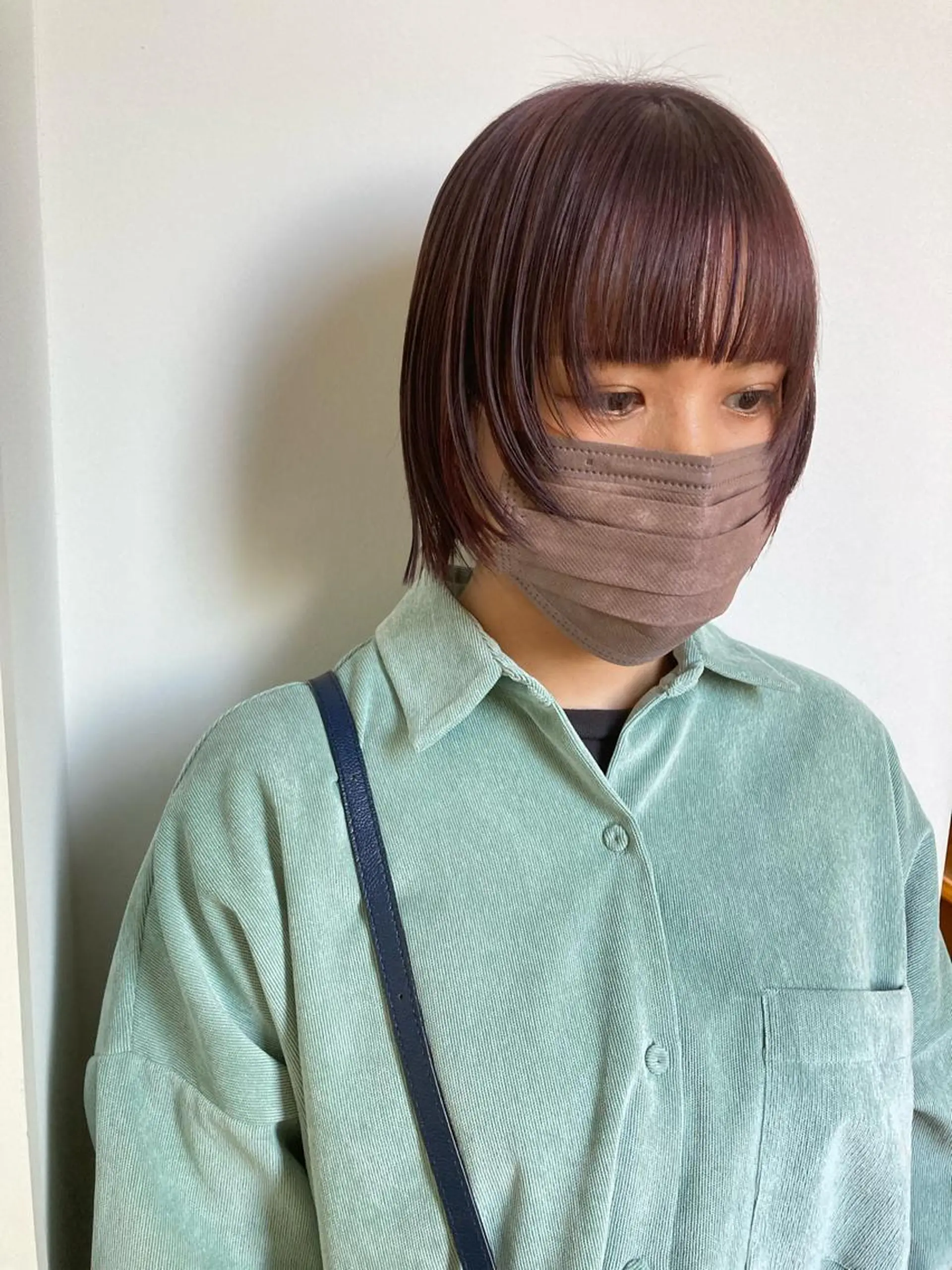 ショート カラー ブリーチ ラベンダーカラー ピンクカラー ピンクラベンダー レイヤーカット カット ヘアカラー トリートメント 小木曽智美 /ボブ/ショートのヘアスタイル