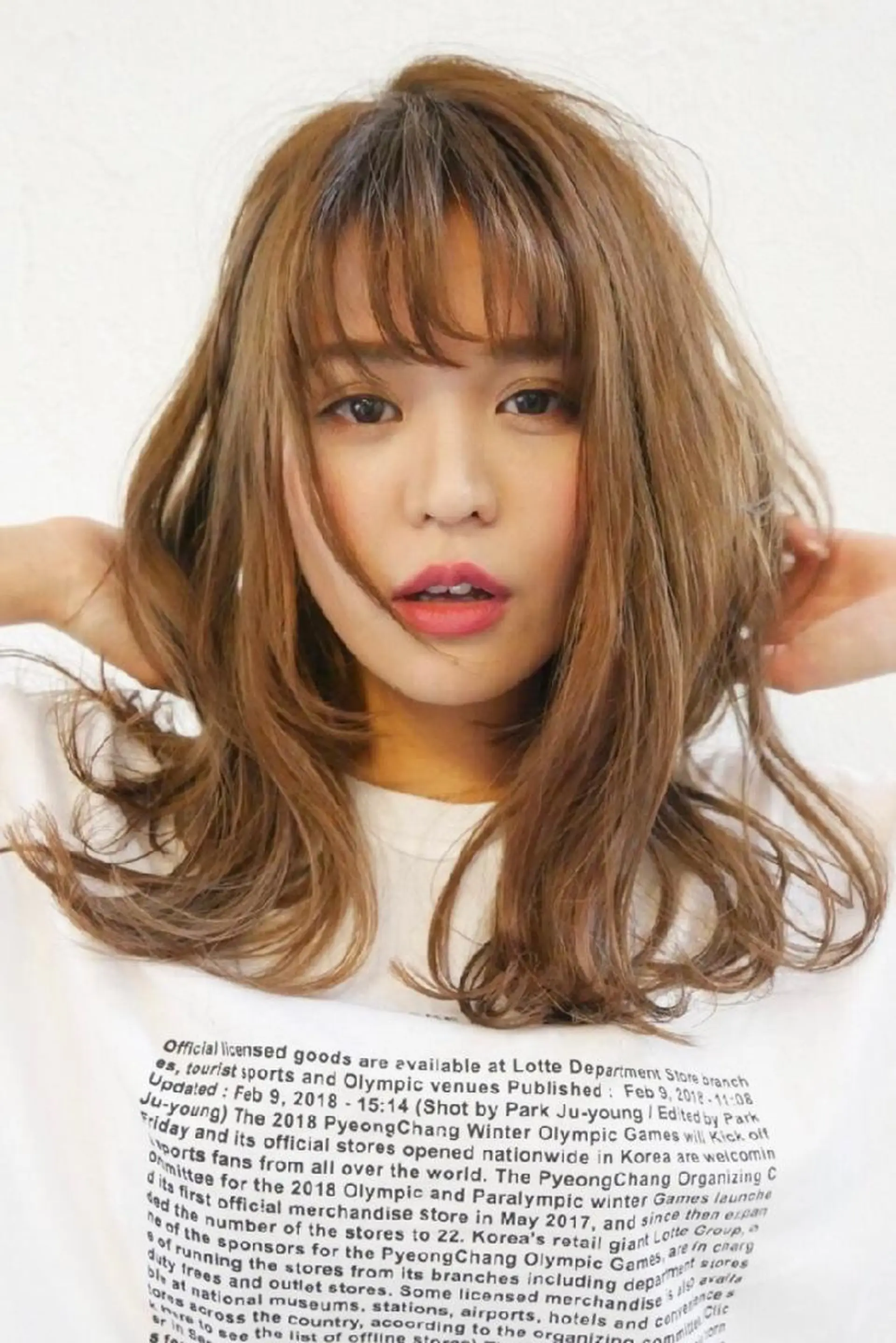 セミロング カラー パーマ カット パーマ 上田 恵里のヘアスタイル