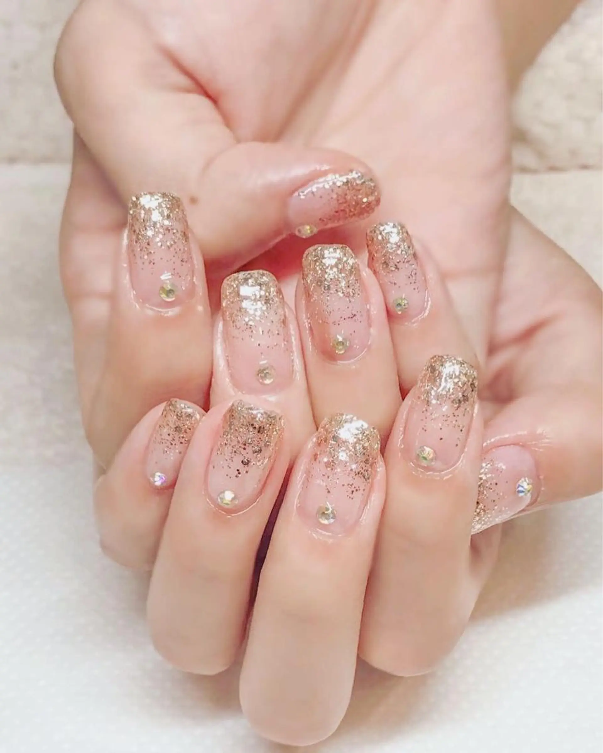 ネイル ジェルネイル グラデーション キラキラネイル ラメ(グリッター) ラメグラデーション Nyanco Nailのネイルデザイン