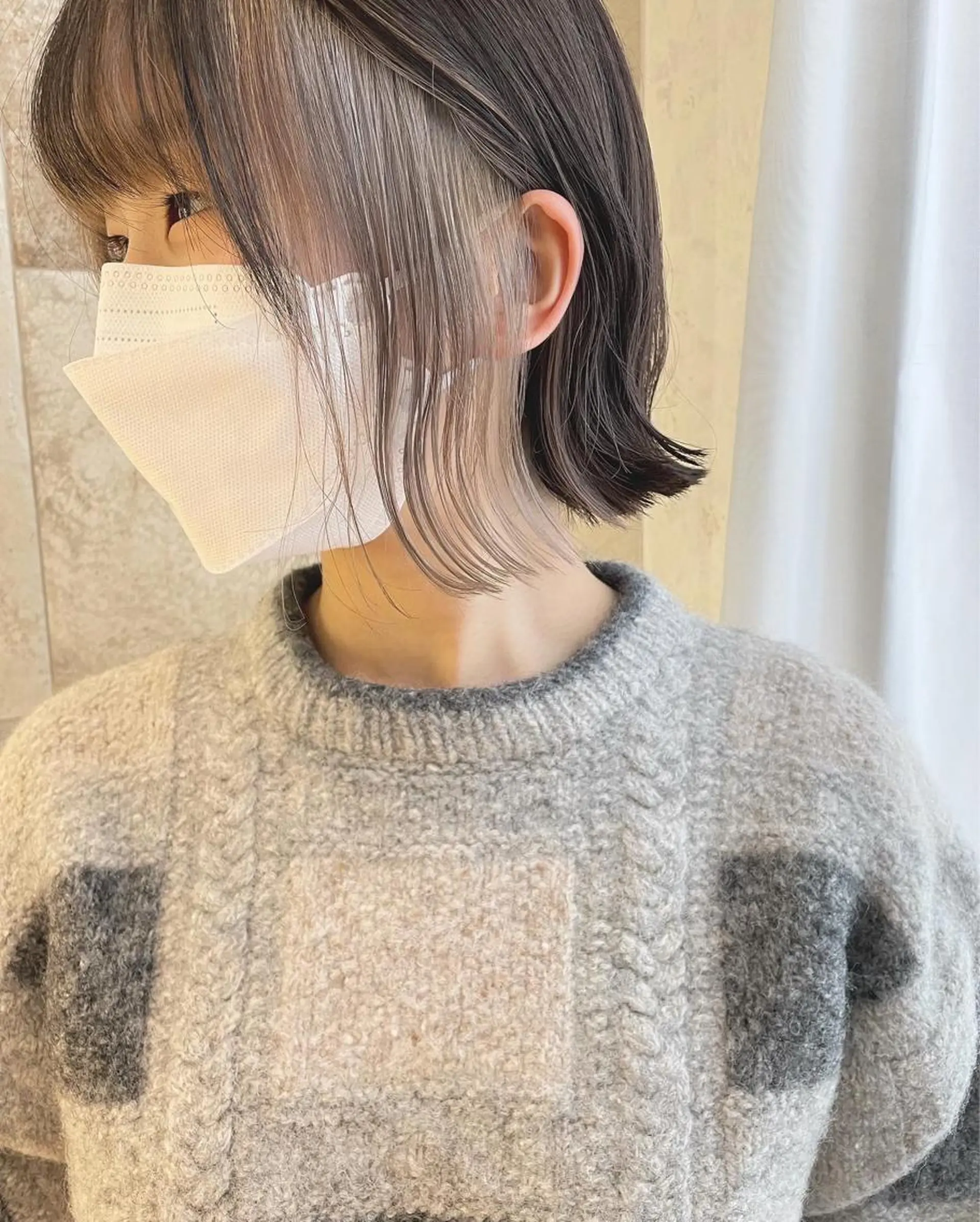 ミディアム カット ヘアカラー トリートメント 小顔カット/レイヤー /ボブ/浅野恵大のヘアスタイル
