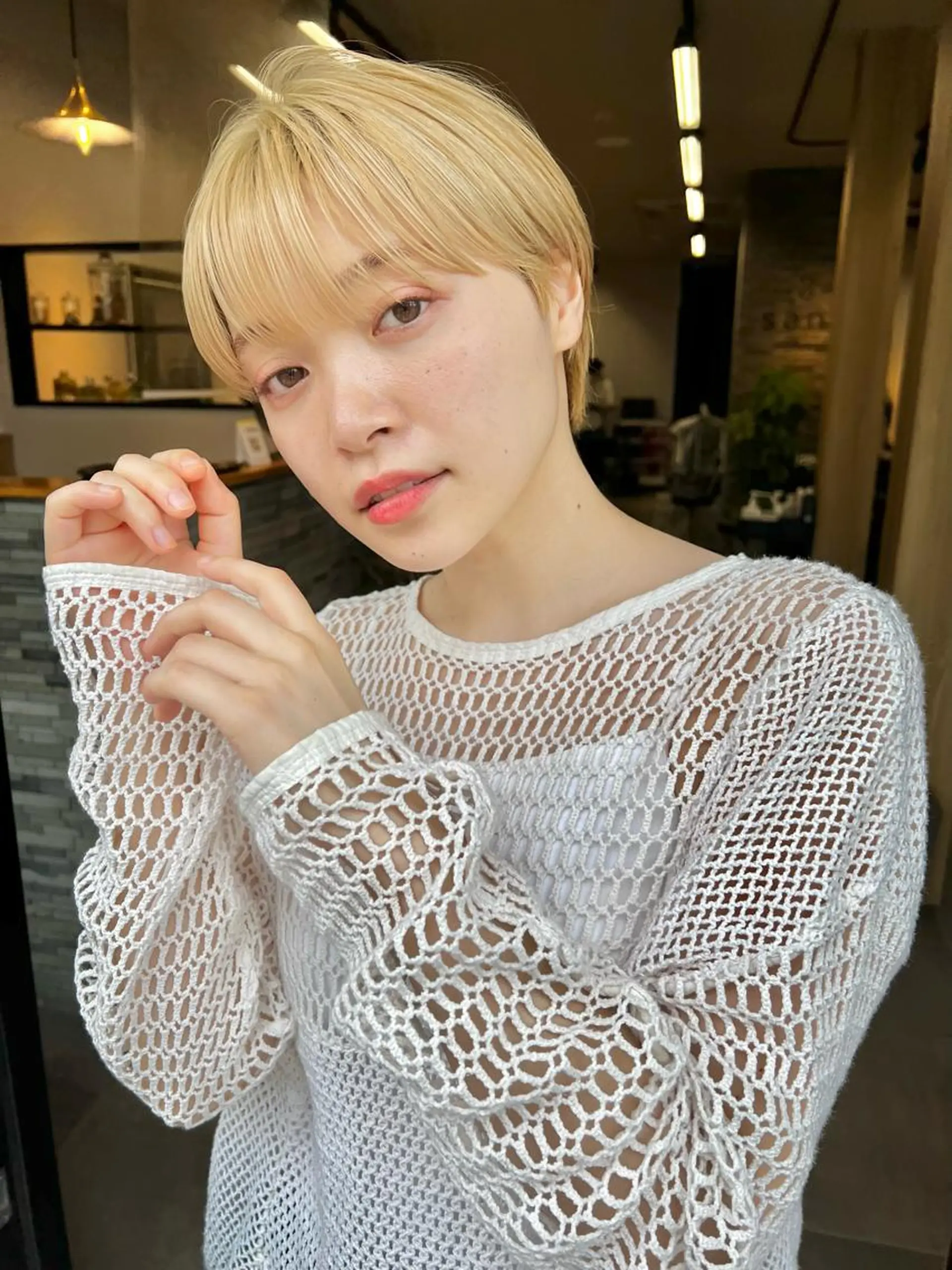 ショート カラー ハイトーンカラー ショートヘア Hair Resort Salon Ricetto所属・うる艶透明感カラー 🌱/星野明日香のヘアスタイル