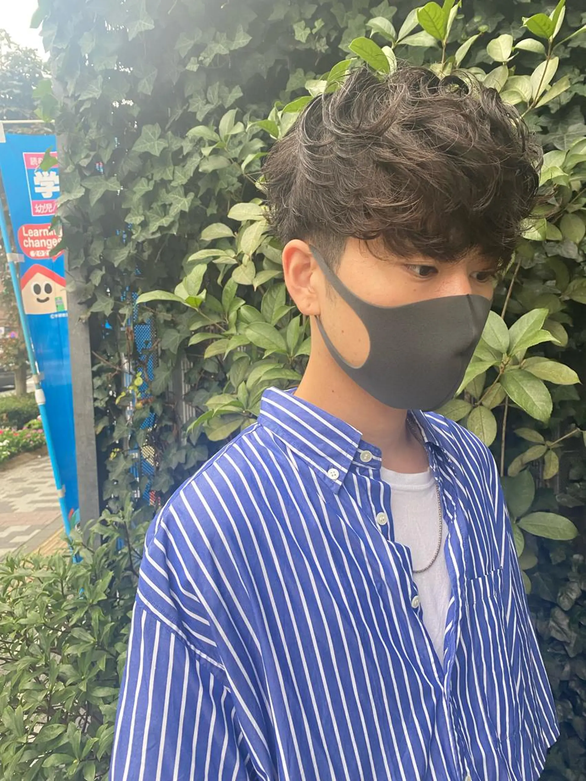 ショート パーマ nishido ハイライト/メンズのヘアスタイル