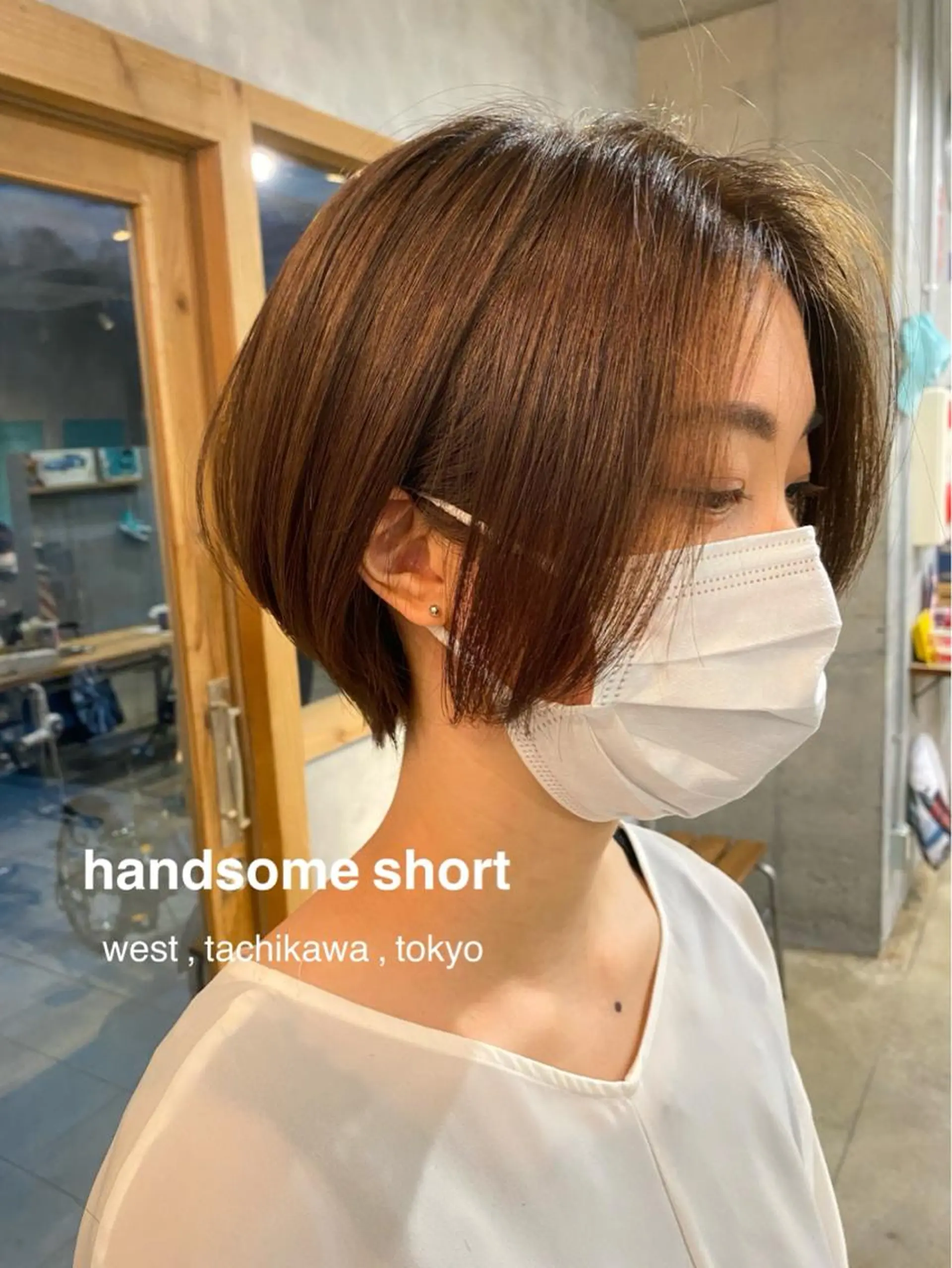 ショート カラー ショートボブ ハンサムショート 丸みショート アッシュ アッシュブラウン 竹嶌 健吾のヘアスタイル