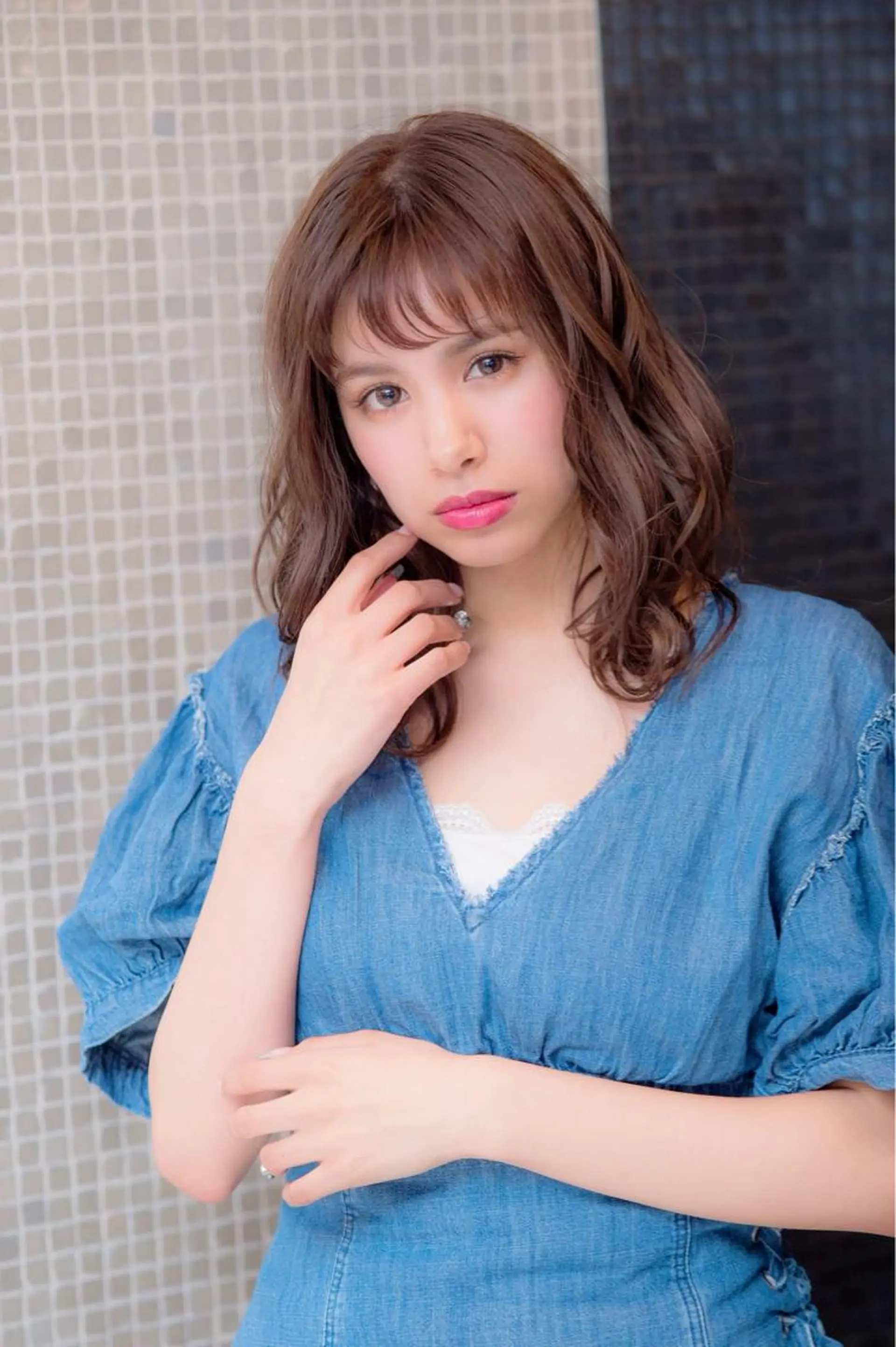 ミディアム カラー パーマ ヘアアレンジ メンズ キッズ ネイル マツエク・マツパ カット ヘアカラー トリートメント Lauburu渋谷 officialのヘアスタイル