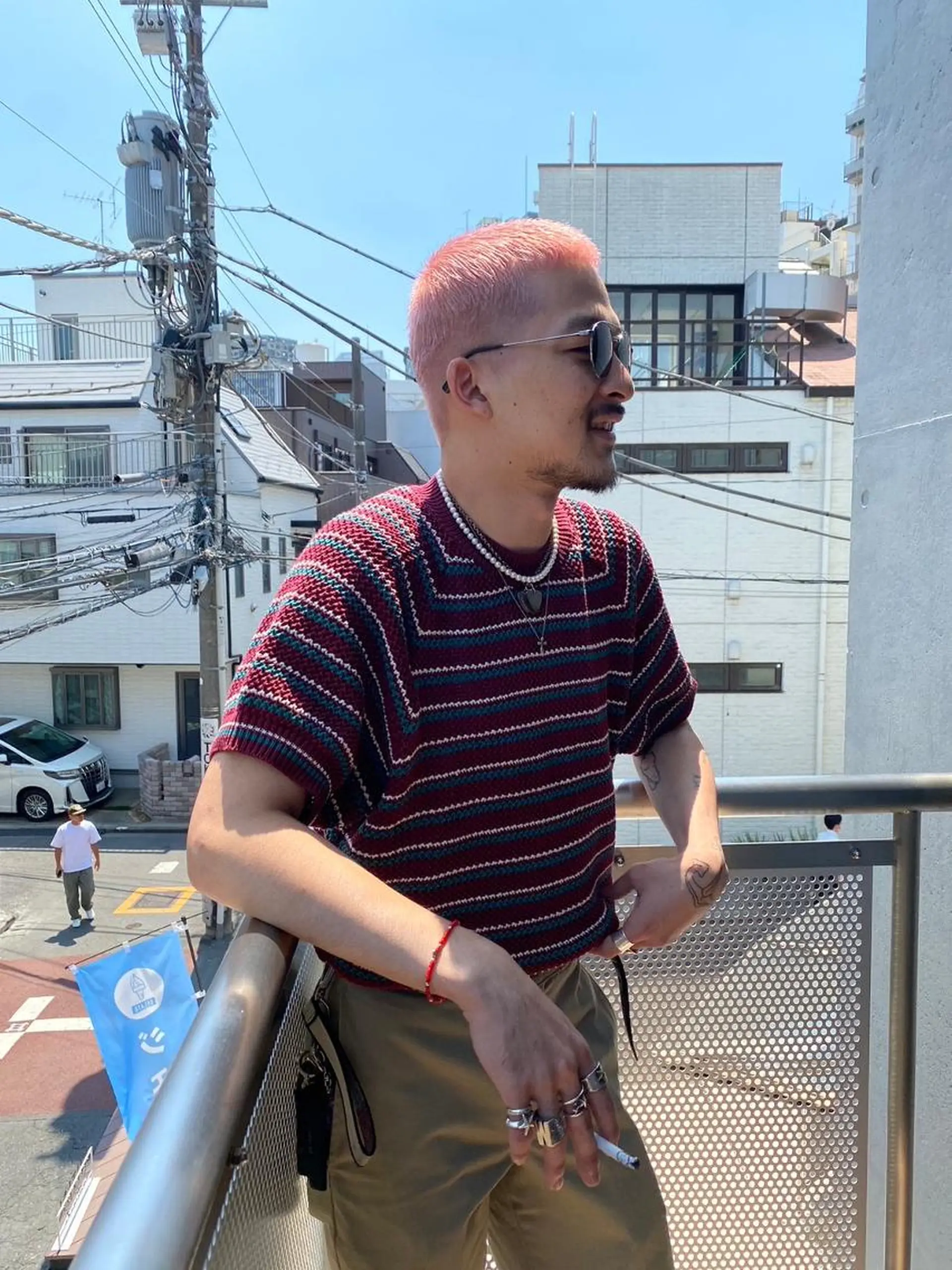 メンズ カット ヘアカラー 山影✨バレイヤージュ ハイライト✨メンズ◎のヘアスタイル