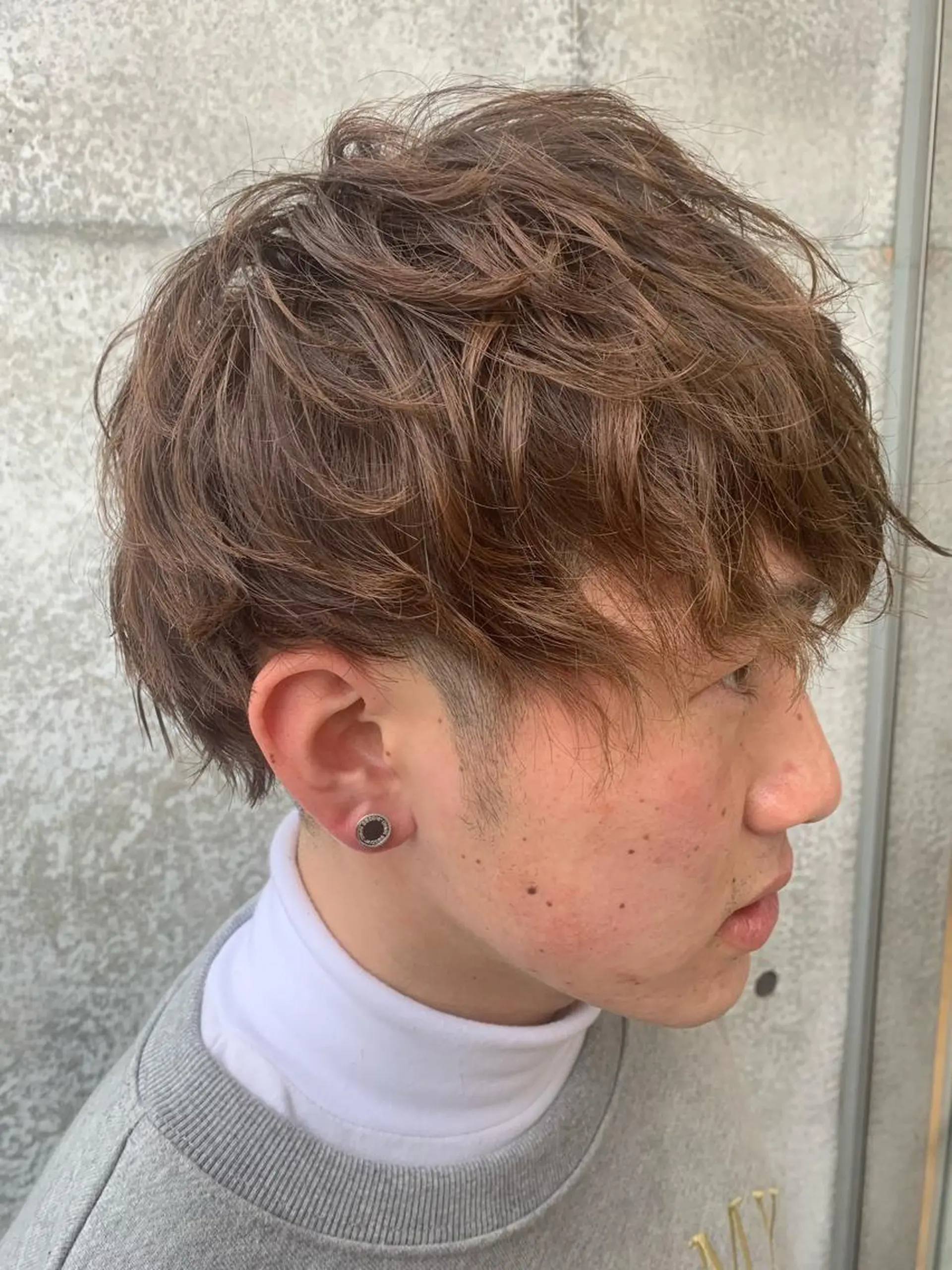 ショート カラー パーマ メンズ メンズパーマフェード シモジタカヒロのヘアスタイル