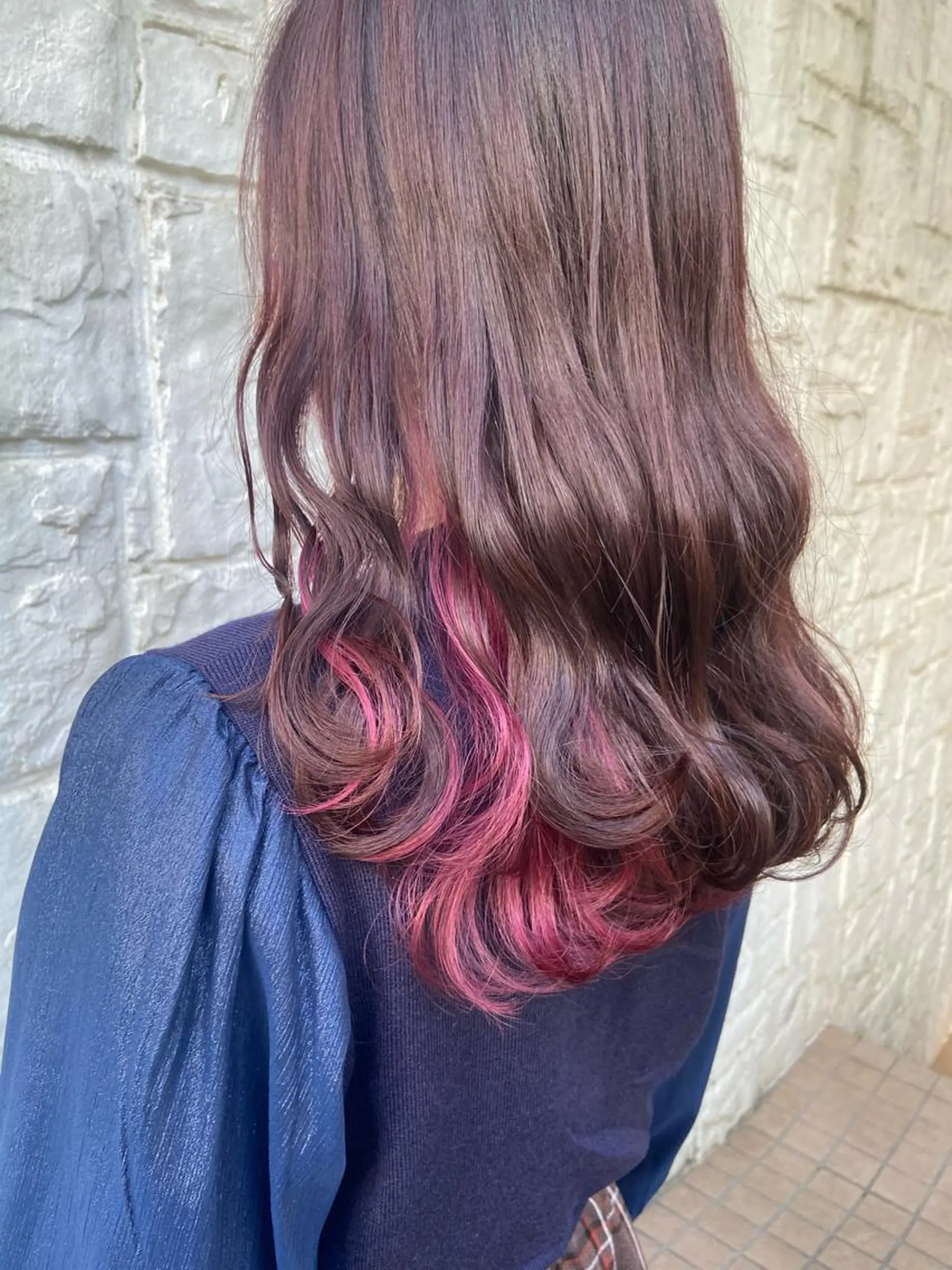 セミロング カラー ブリーチ ブラウンカラー ケアブリーチ ダブルカラー インナーカラー ヘアカラー トリートメント ヘッドスパ ヘアセット カジュアルを女っぽく 𝗮𝘆𝗮𝗰𝗼のヘアスタイル