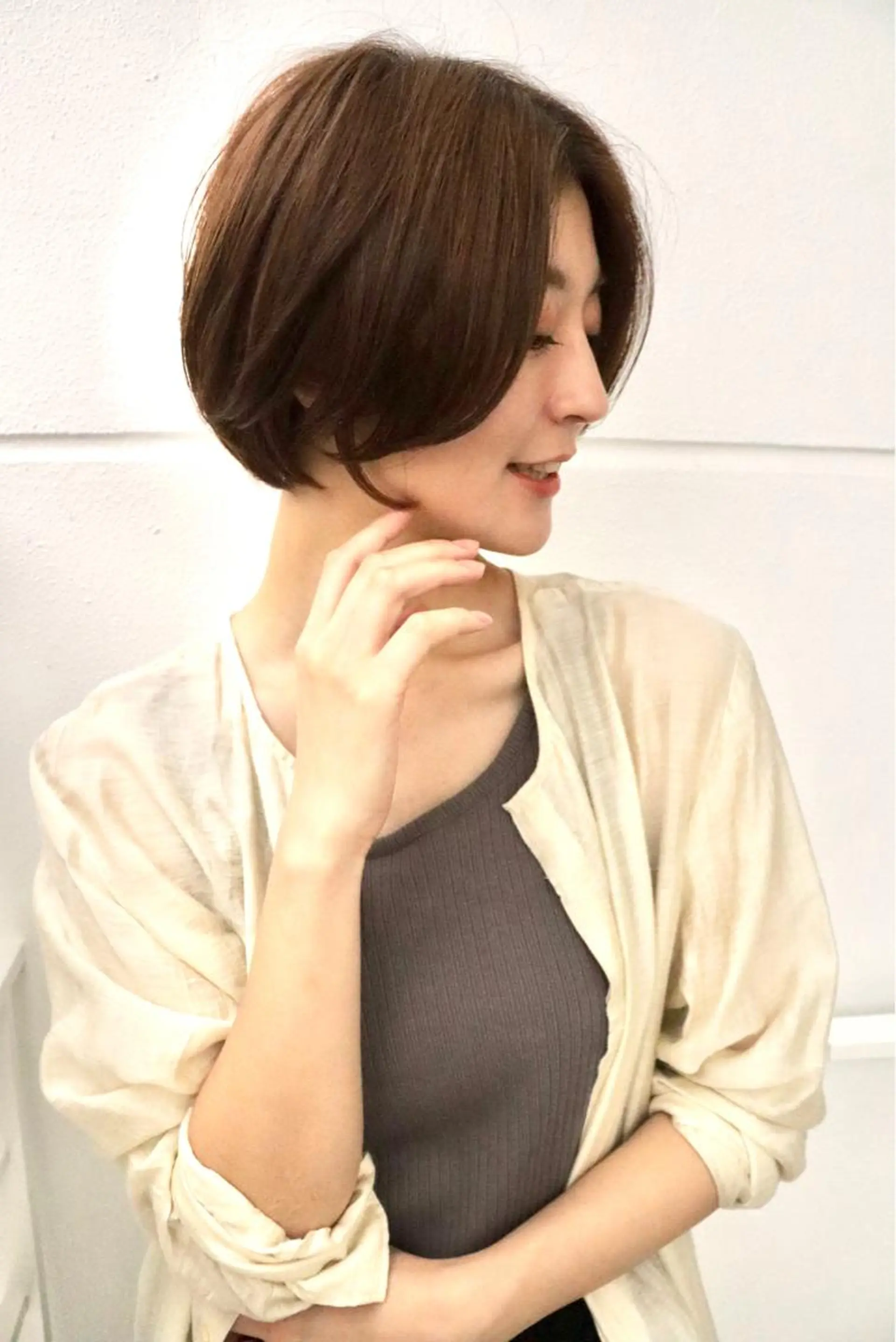 ショート カラー カット ヘアカラー トリートメント LucksiMie 銀座店所属・【韓国　レイヤー 髪質改善✨】かずのヘアスタイル