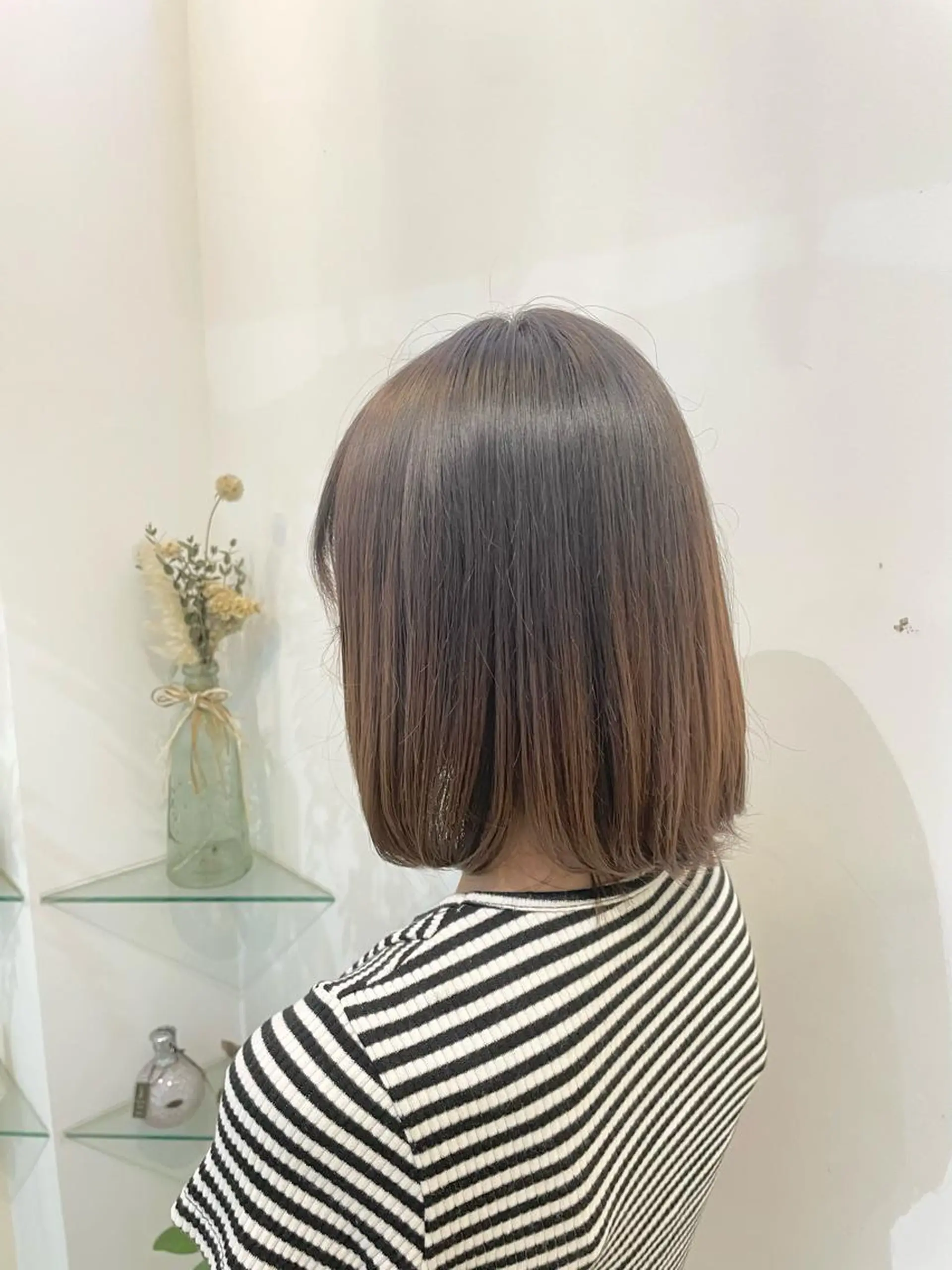 ミディアム カラー トリートメント 髪質改善カラー🤍 エクステ✨君島由実子のヘアスタイル