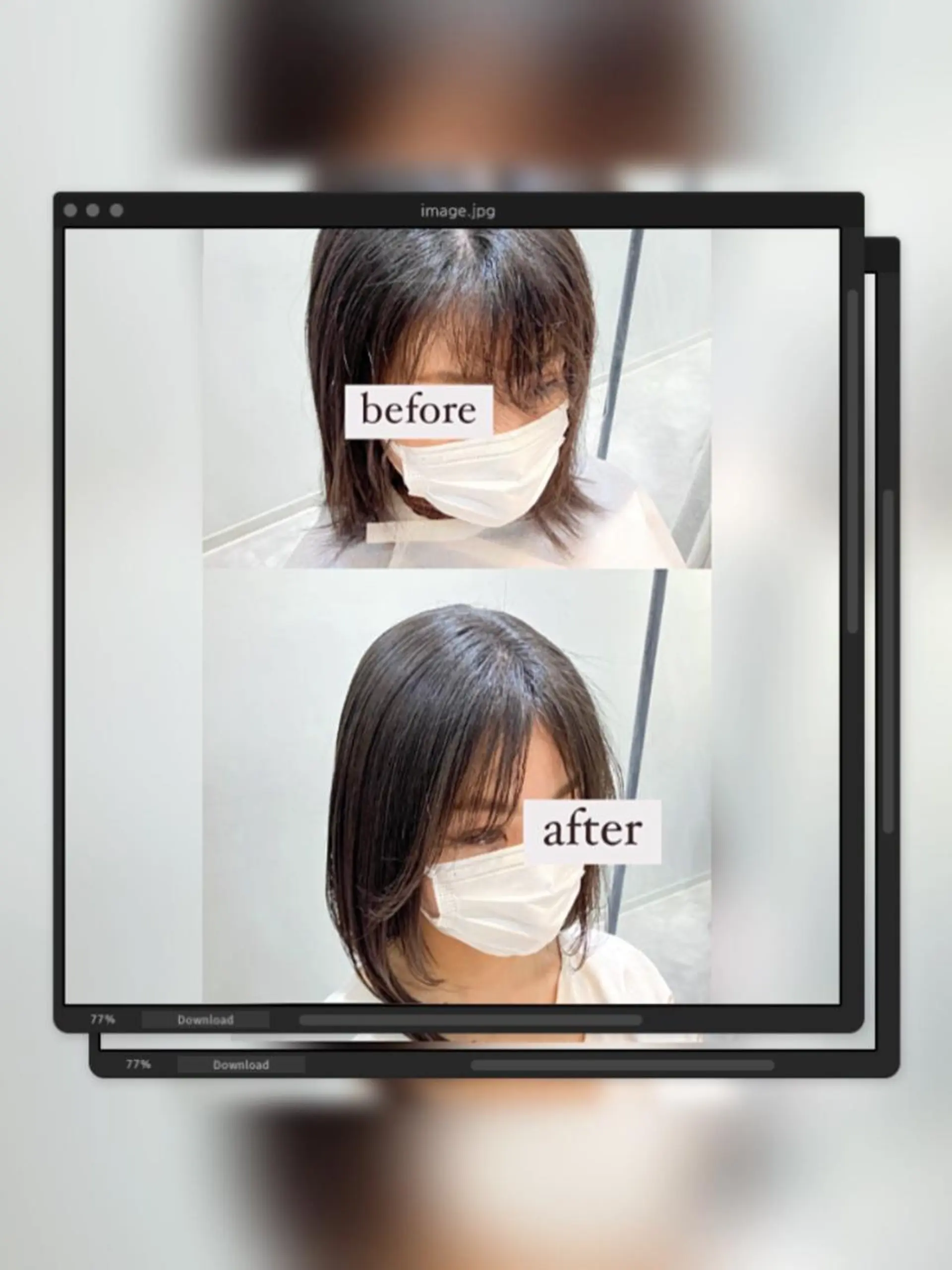 ミディアム パーマ くせ毛 顔周りカット 縮毛矯正 ストレートパーマ 小顔似合わせカット/ レイヤー/maiのヘアスタイル