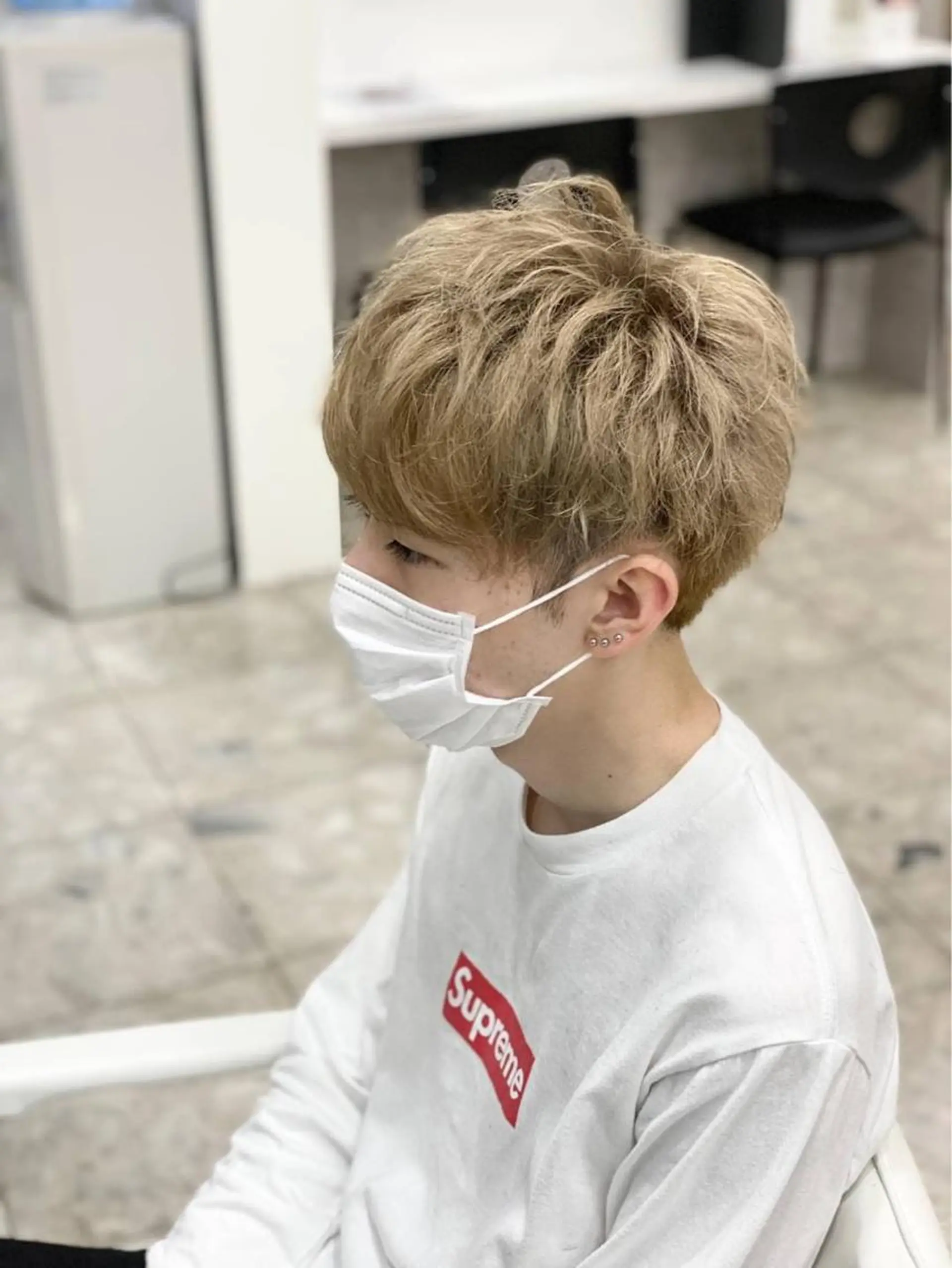 ショート カラー メンズ カット パーマ ハイライト&曲がる 縮毛矯正特化 玉置のヘアスタイル