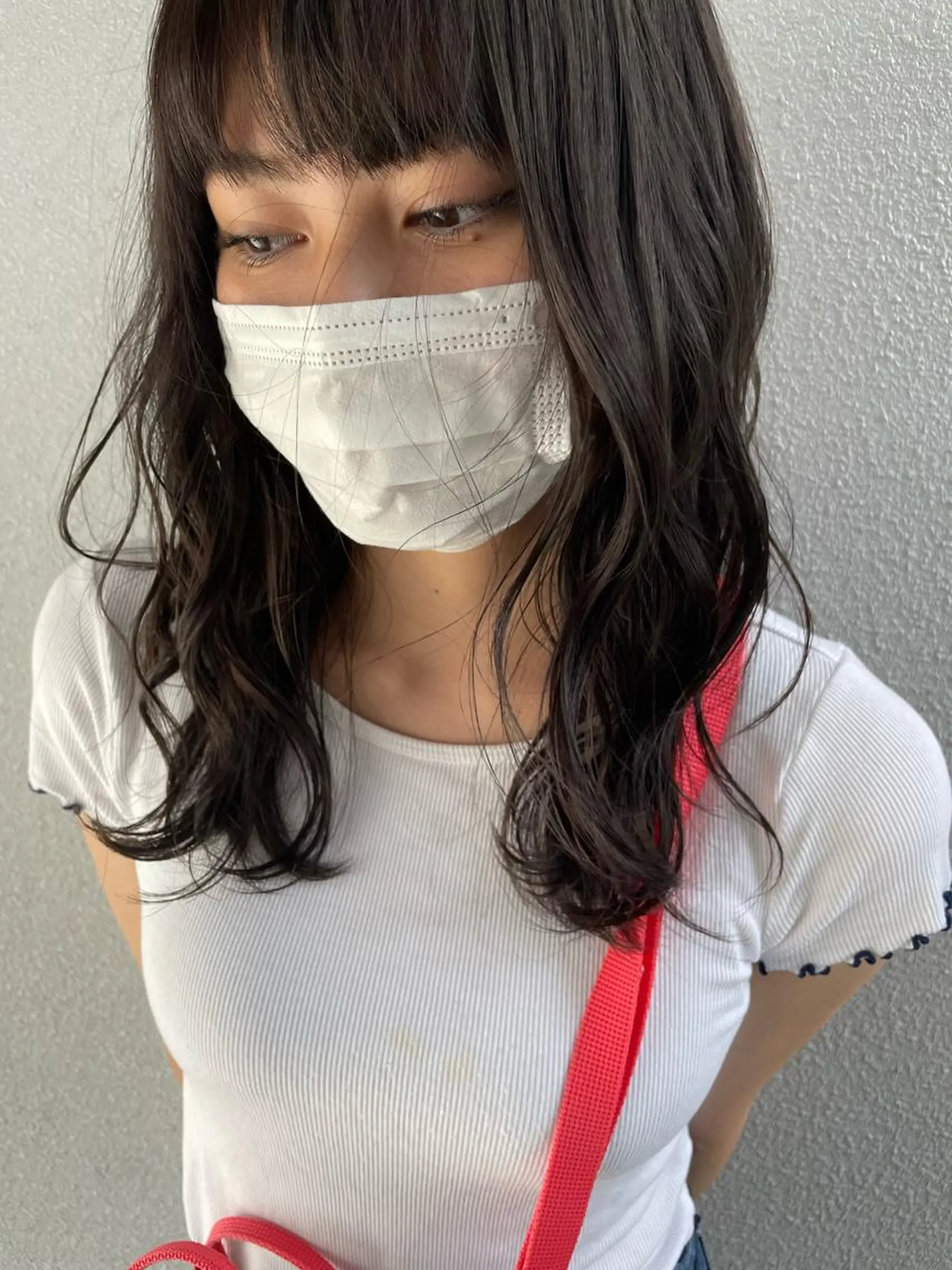 ミディアム 切りっぱなしボブ ショートボブ ミディアムパーマ ミストバング ボブ C’LD hair  produce /シールドヘア所属・モテ髪/ボブ/ショー ト/アダチフウトのヘアスタイル
