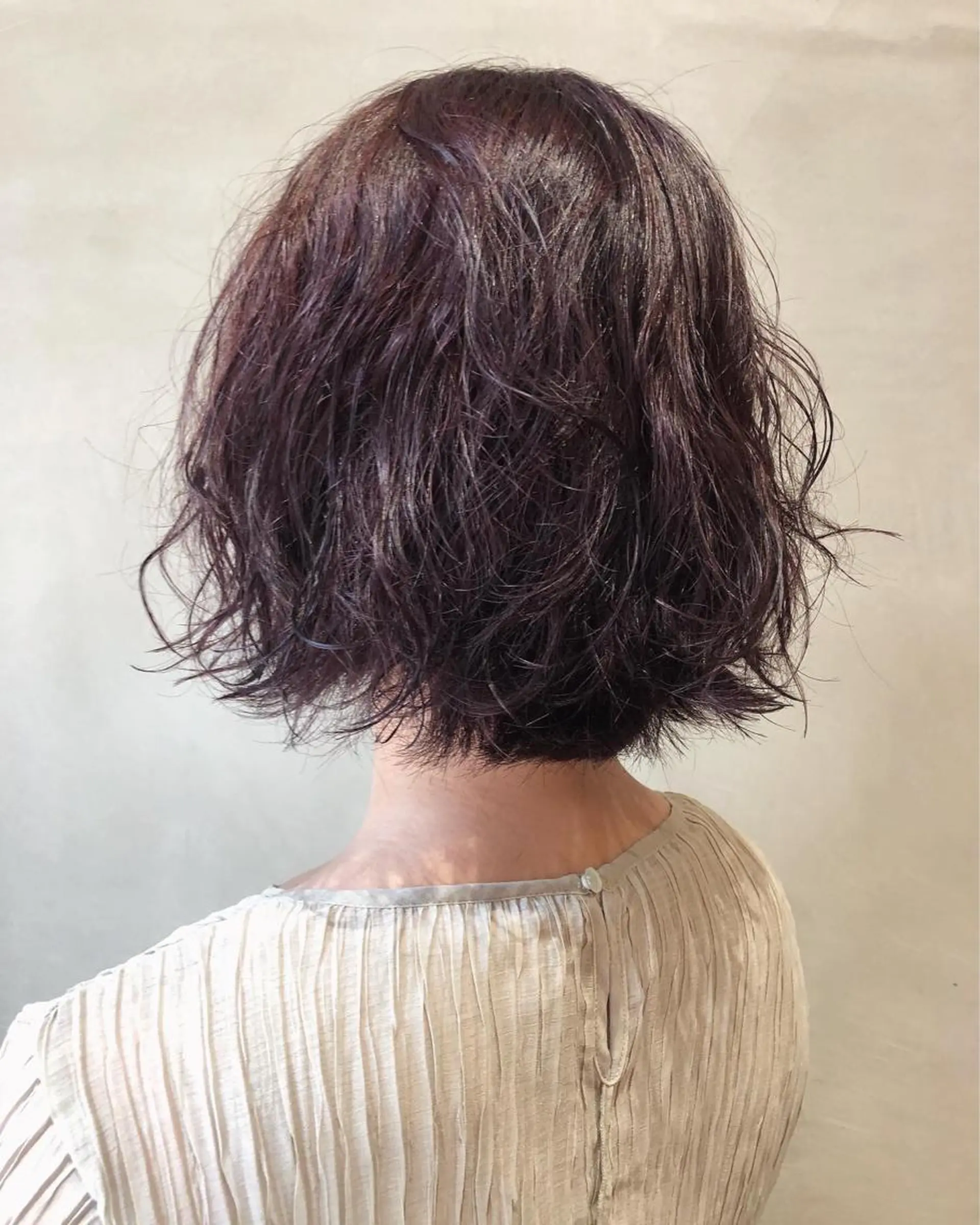 ショート カラー ヘアアレンジ ラベンダーカラー 酸性縮毛矯正🧴韓国 レイヤー/髪質改善のヘアスタイル