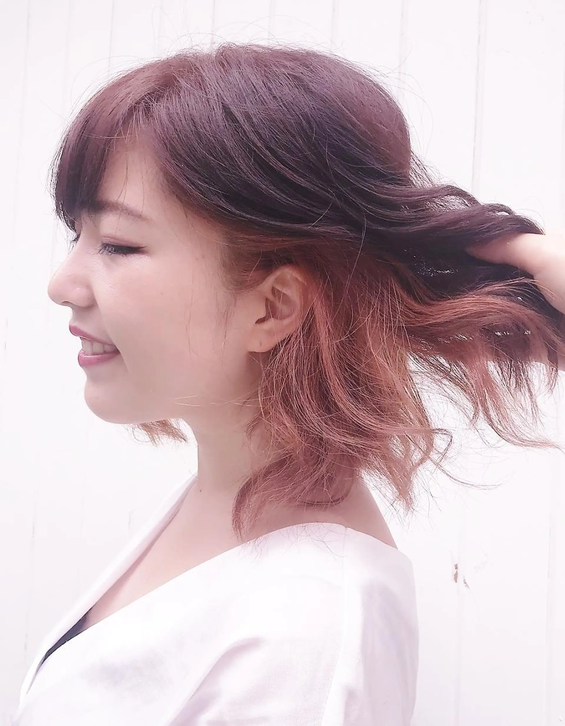 ミディアム カラー ヘアアレンジ ダブルカラー インナーカラー トリートメント ヘアカラー トリートメント パピヨンロゼ ケイのヘアスタイル