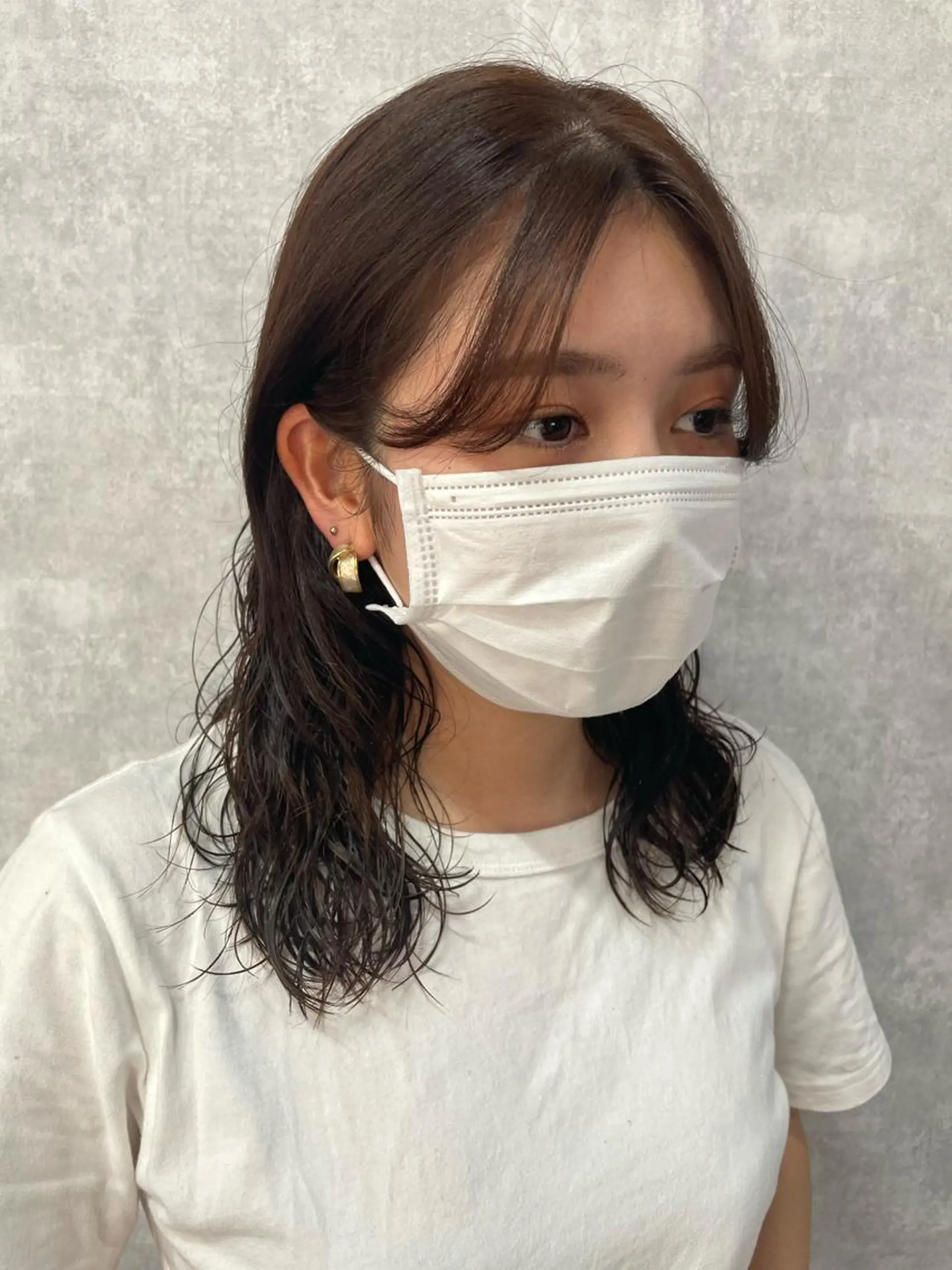 ミディアム 切りっぱなしボブ ショートボブ ミディアムパーマ アッシュ ミストバング C’LD hair  produce /シールドヘア所属・モテ髪/ボブ/ショー ト/アダチフウトのヘアスタイル