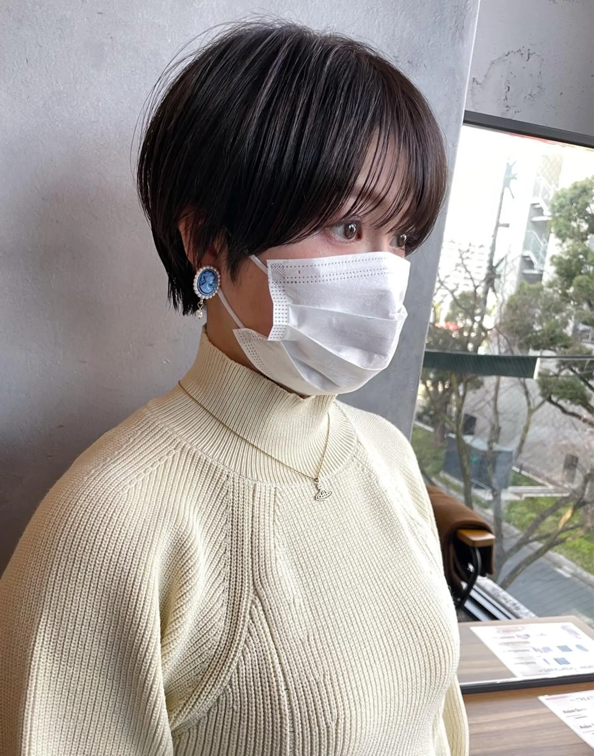 ショート ショートヘア 美髪矯正/艶カラー ボブ/栄/鐘ヶ江純也のヘアスタイル