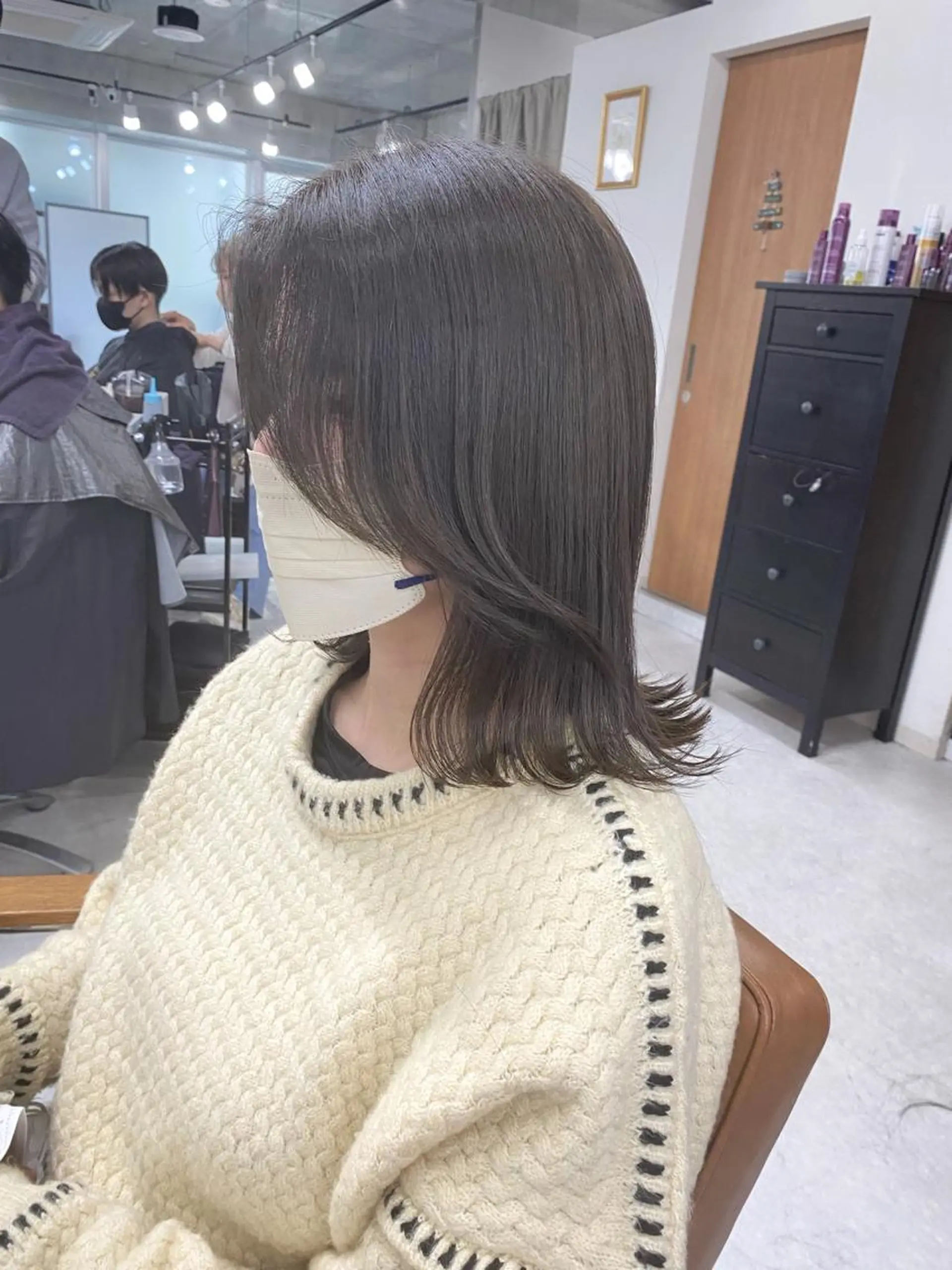 ミディアム カラー ヘアアレンジ ヘアカラー トリートメント ヘアセット 🌷FUKA🌷 まろやかハイトーンのヘアスタイル