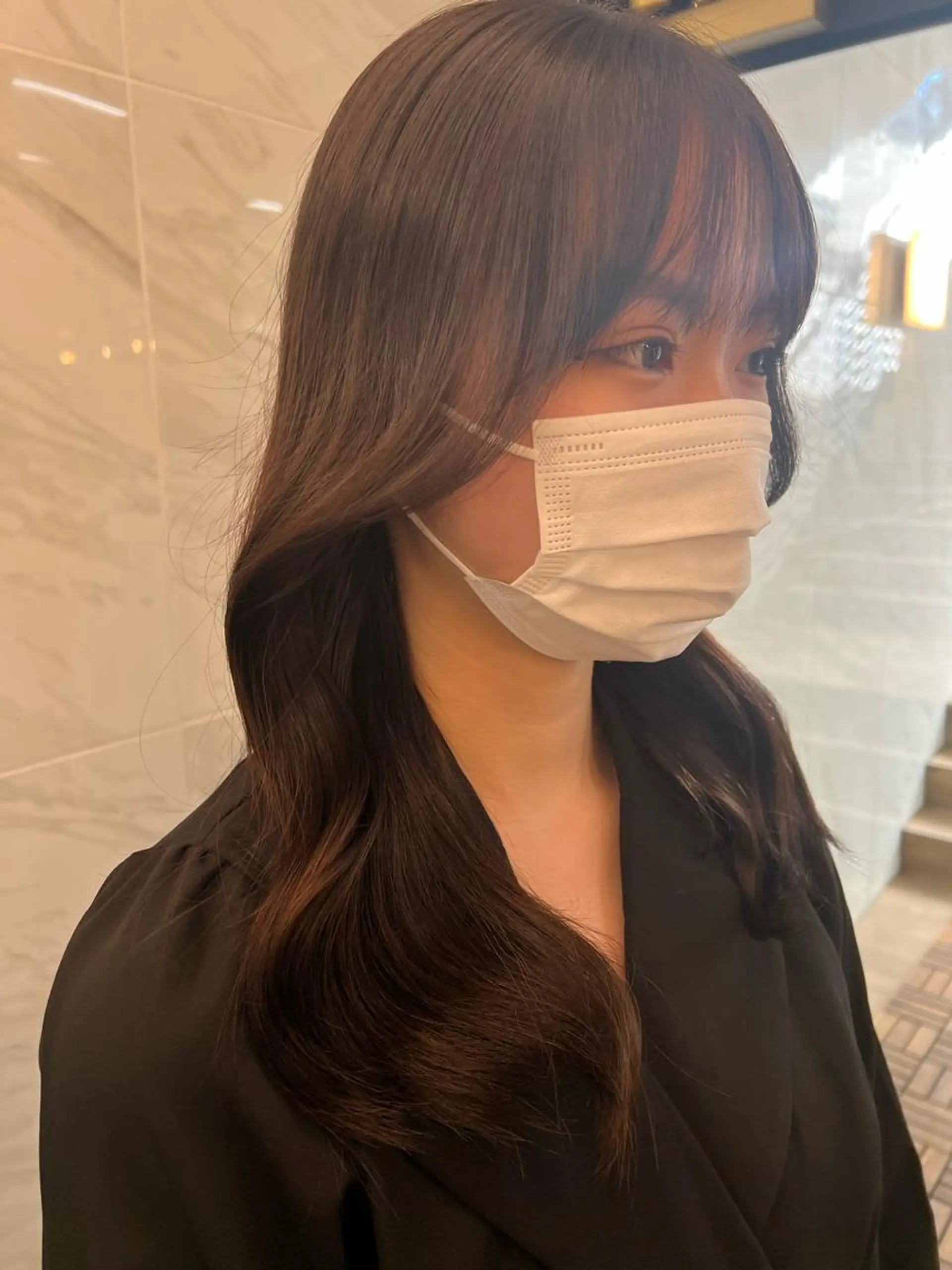 ロング 顔まわりレイヤー 韓国風ヘア レイヤーカット カット ヘアカラー 🩶韓国/似合わせ/ さわ🩶のヘアスタイル
