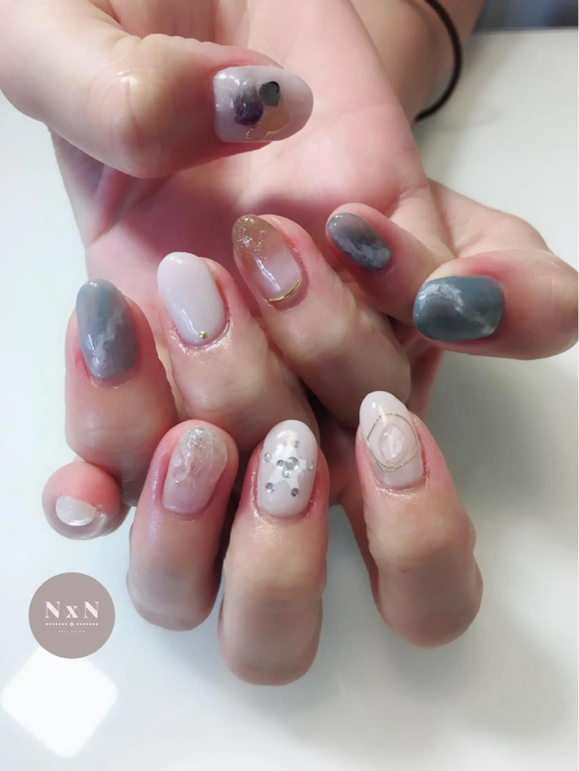ネイル ジェルネイル ニュアンスネイル ぷっくりネイル nail salon N×Nのネイルデザイン