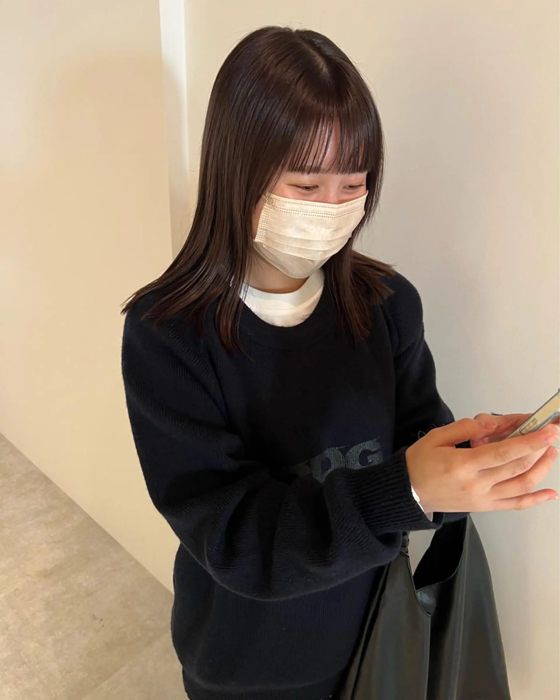 ミディアム カラー ブリーチ ラベンダーカラー ピンクカラー io濱川 遥のヘアスタイル