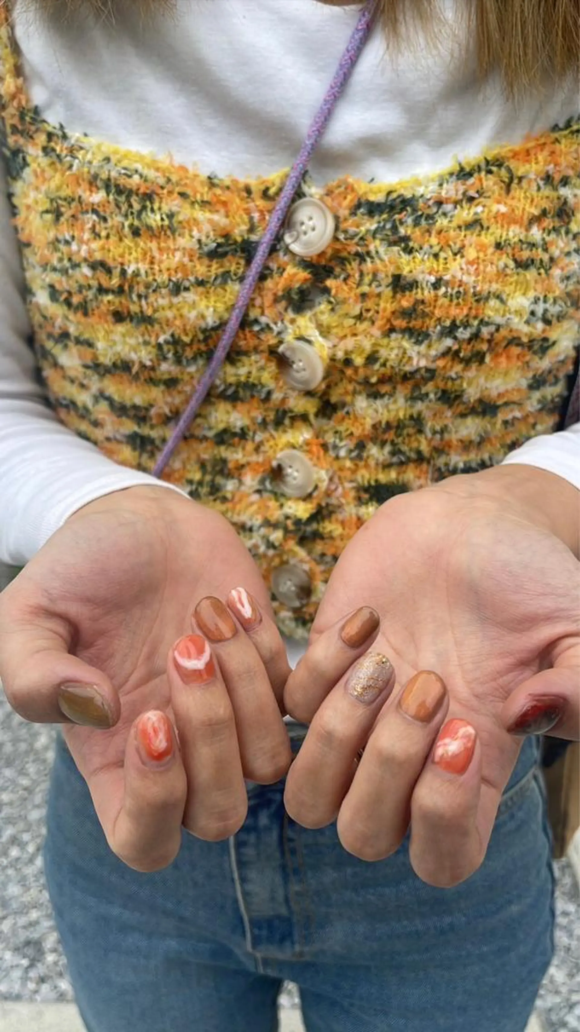 ネイル ニュアンスネイル オレンジ atelier ponoのネイルデザイン