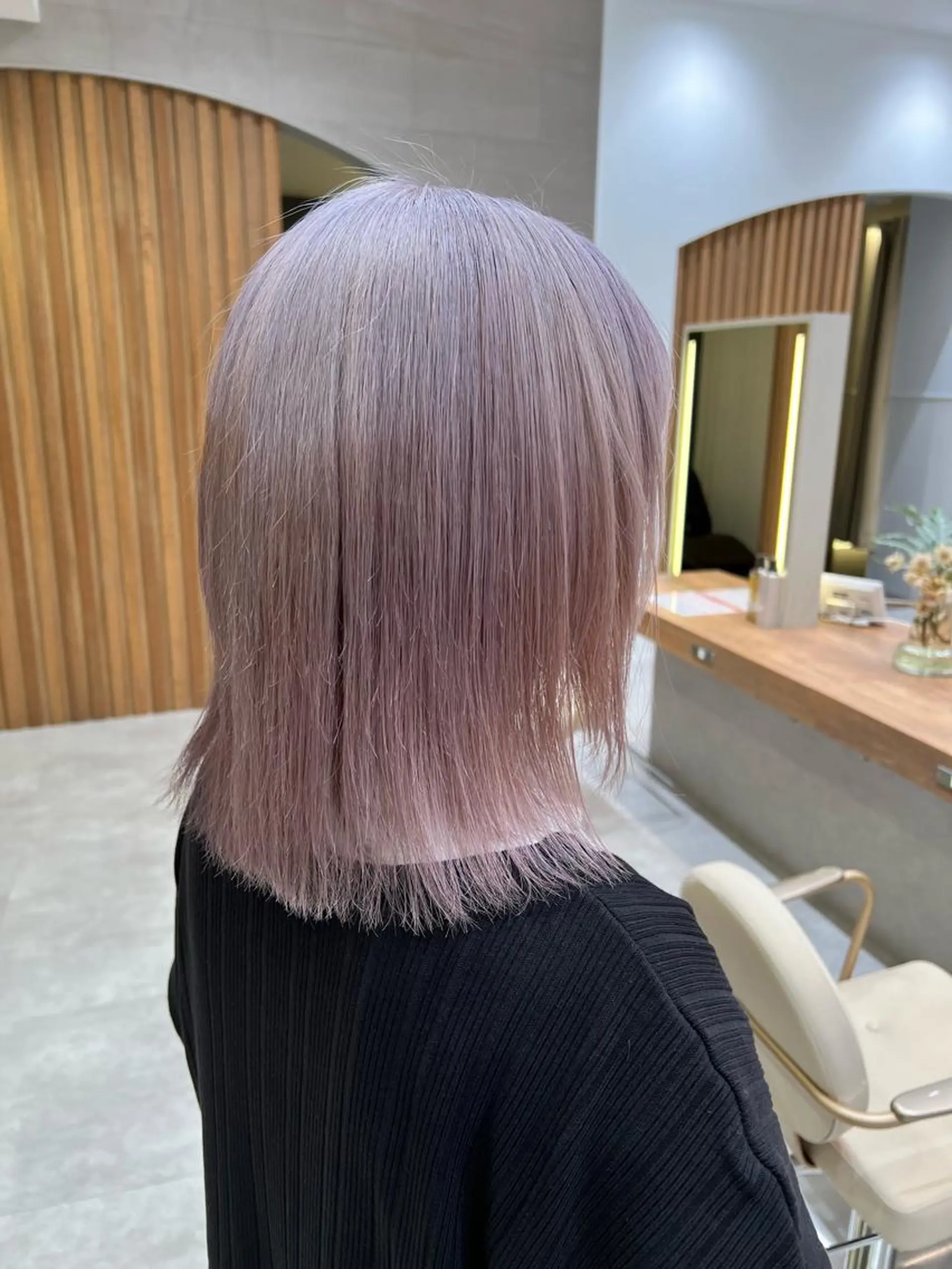 セミロング カラー カット ヘアカラー トリートメント ヘッドスパ 一ノ瀬 蘭のヘアスタイル
