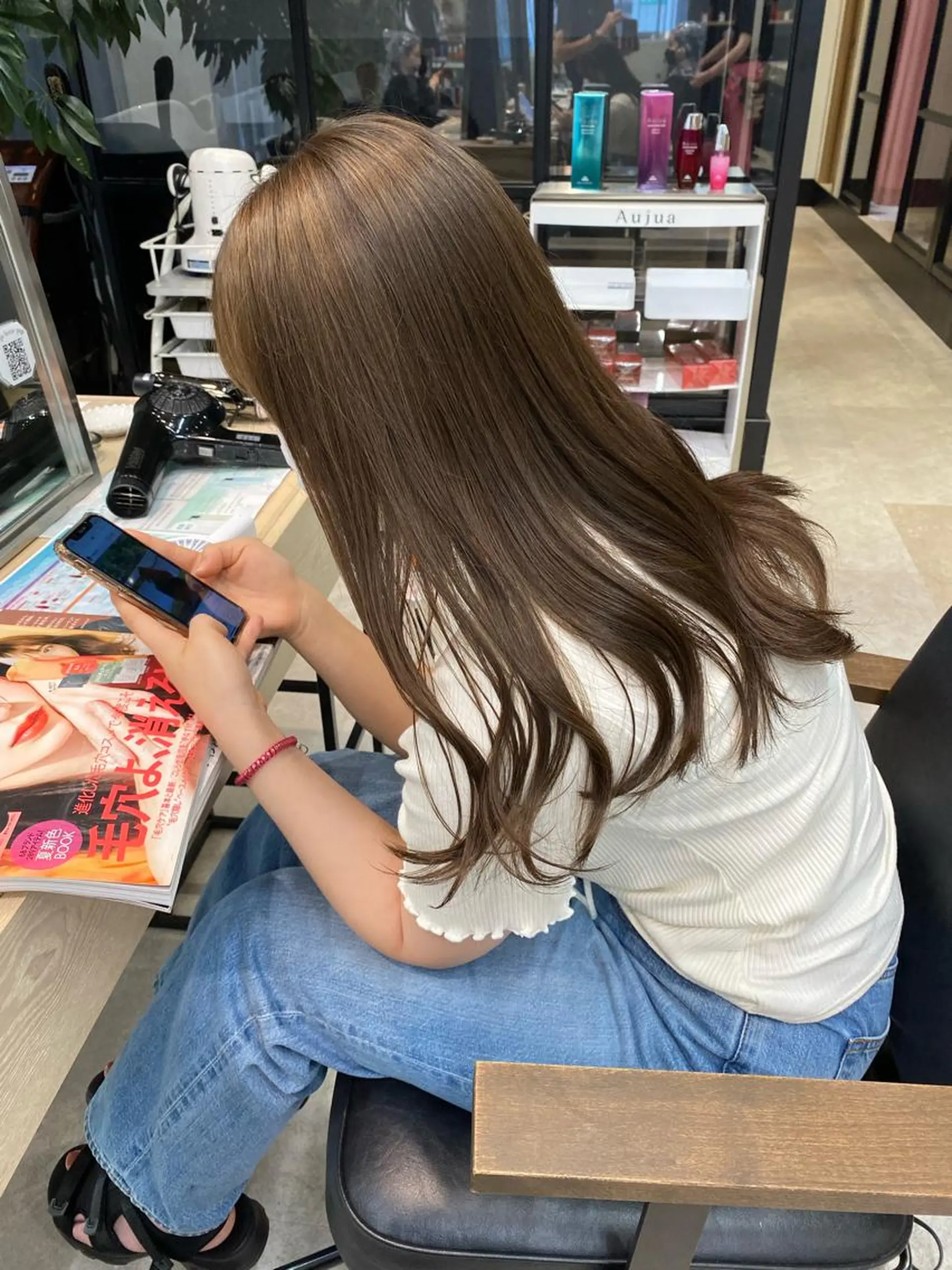 ロング アッシュ メンズ縮毛矯正 ニュアンスパーマのヘアスタイル