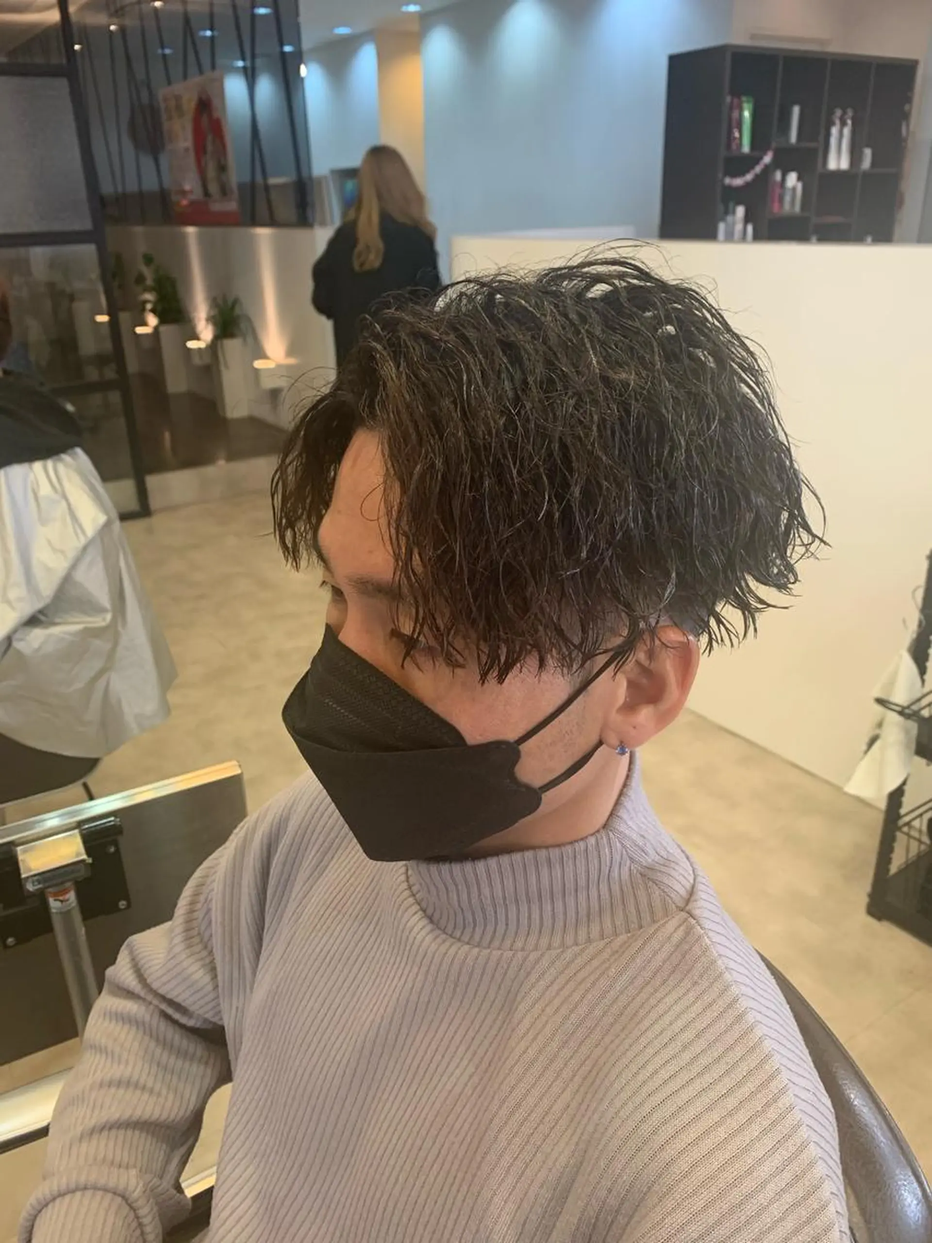 ミディアム メンズ メンズパーマ/難波/ 心斎橋　室園亮佑のヘアスタイル