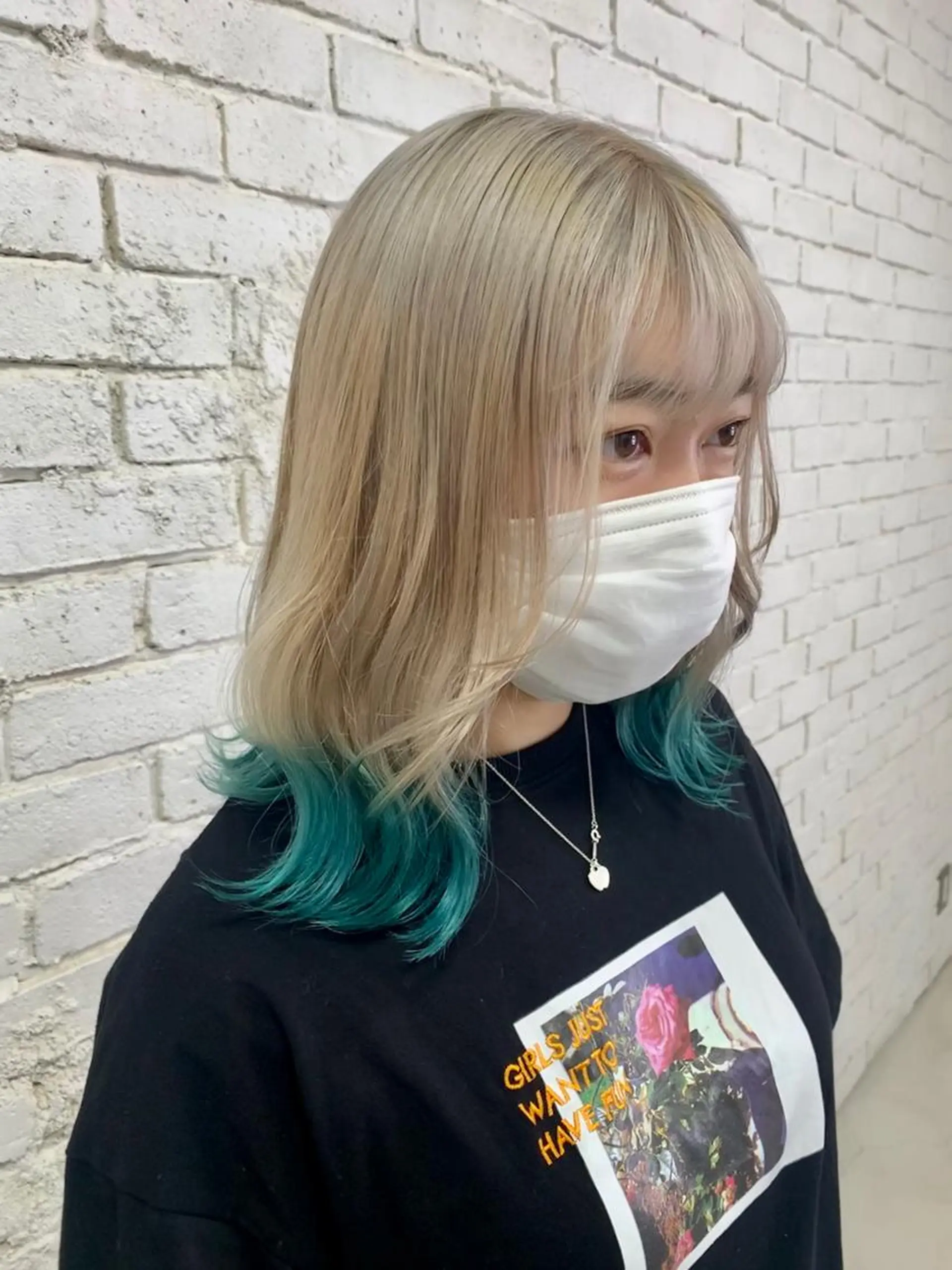 ミディアム カラー ブルーカラー 大阪韓国ヘア 🦋RINKAのヘアスタイル