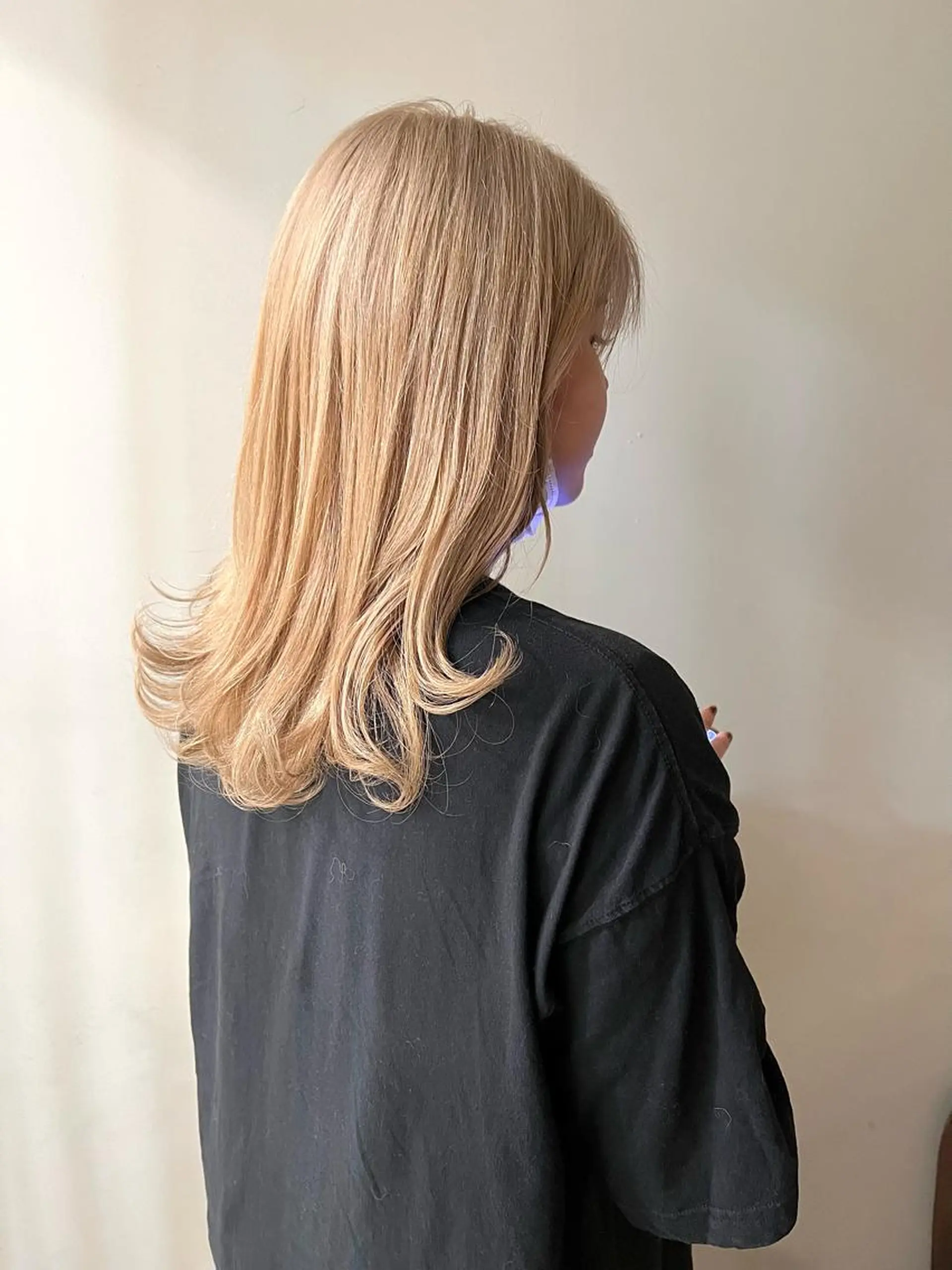 ロング 切りっぱなしボブ オレンジブラウン ピンクブラウン ボブ サイドバング タナカ レイのヘアスタイル