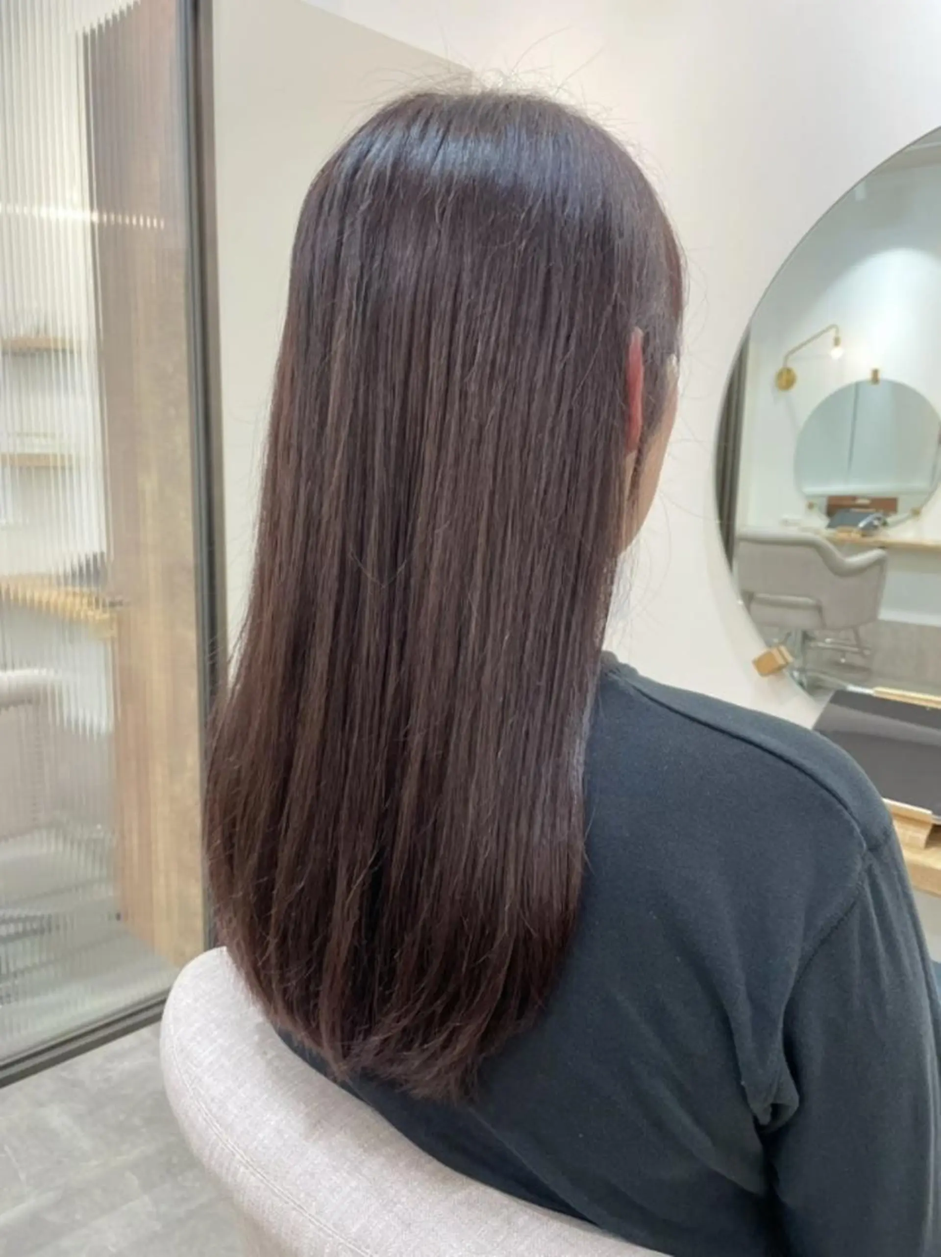 カラー ロング グレージュ ピンクカラー Rinko リンコのヘアスタイル