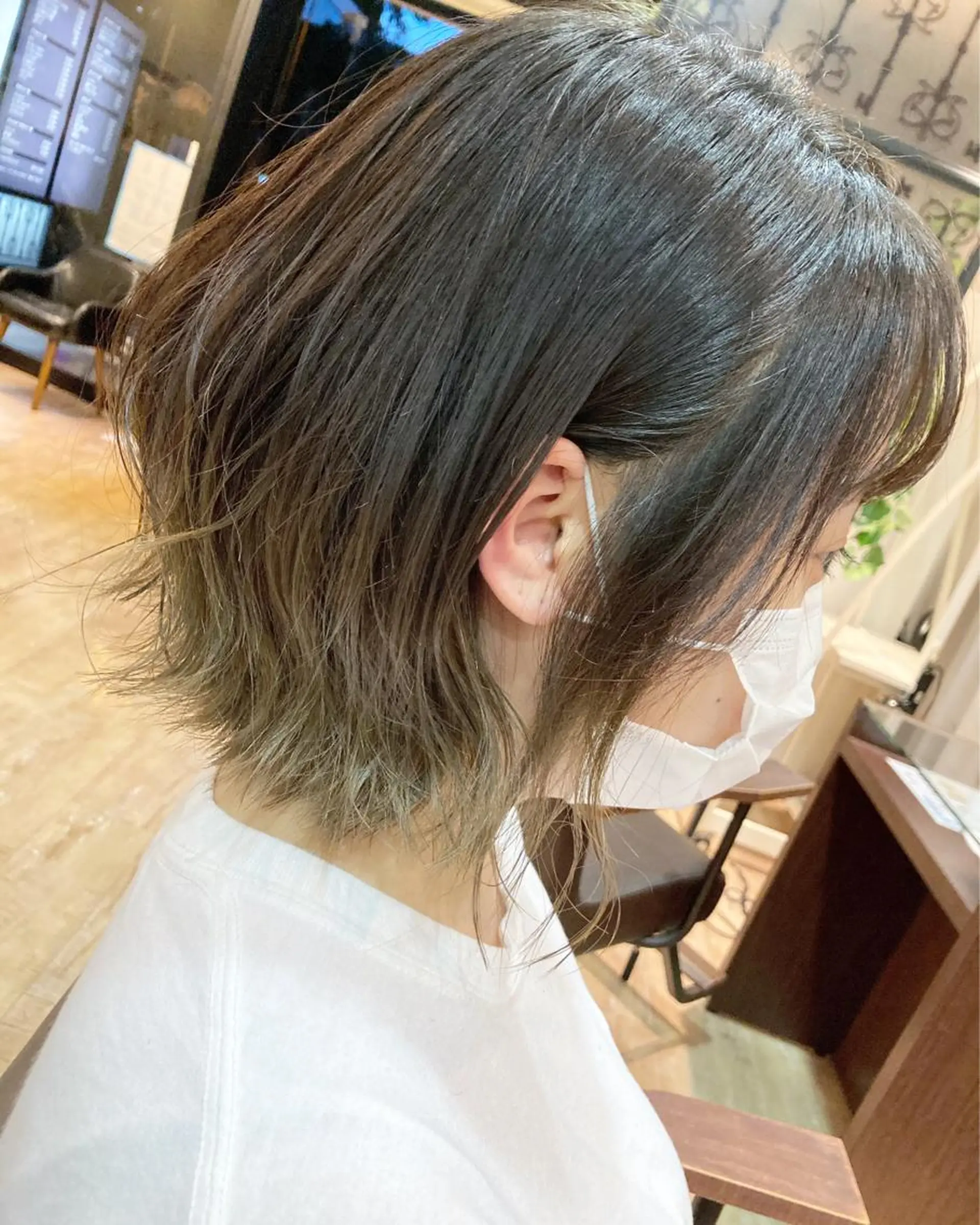 ショート カラー ベージュカラー グラデーションカラー ミルクティーベージュ 松村 由莉香/ カラー/髪質改善のヘアスタイル