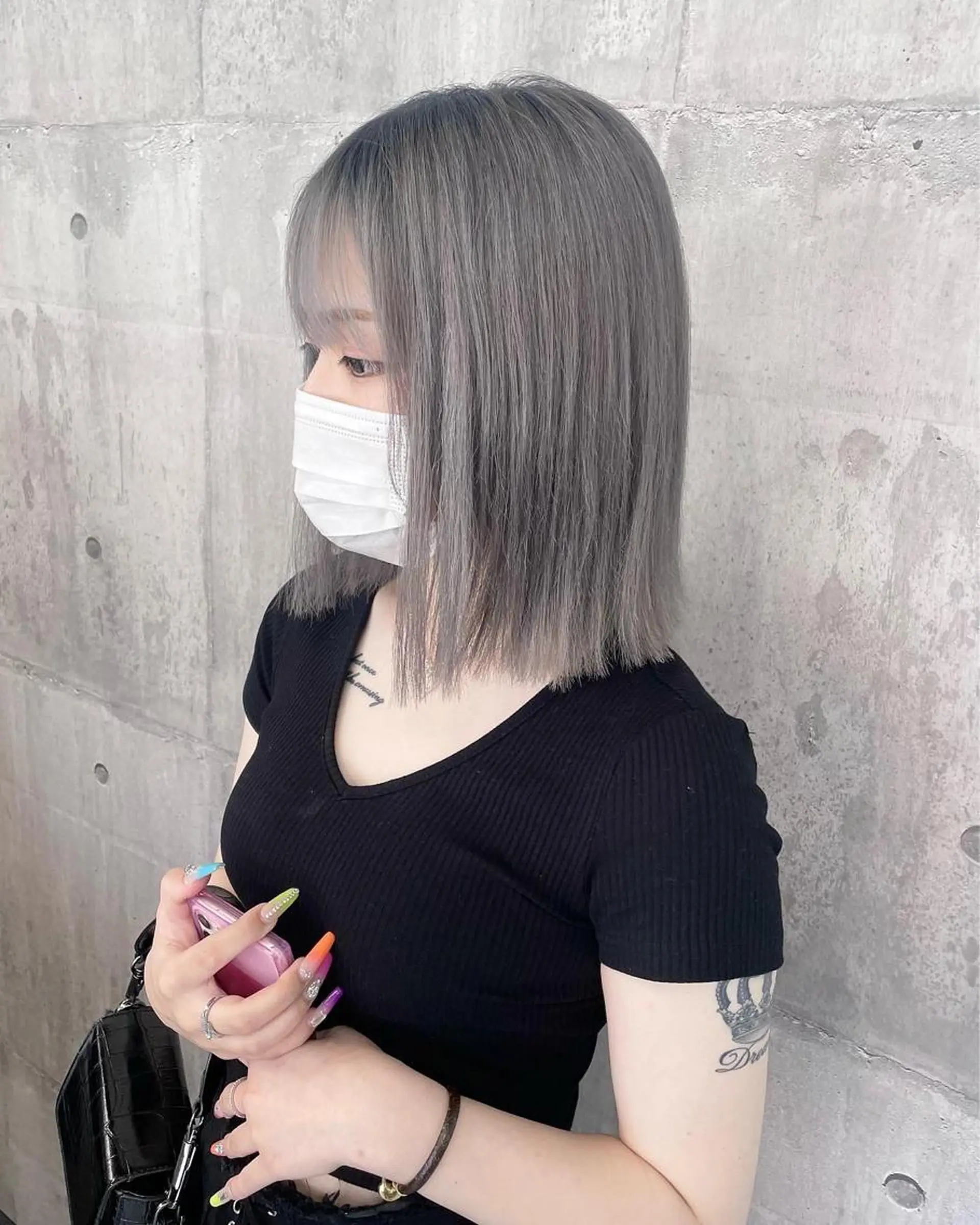 カラー グレージュ ヘアカラー _WHITE浜松店 もえかのヘアスタイル