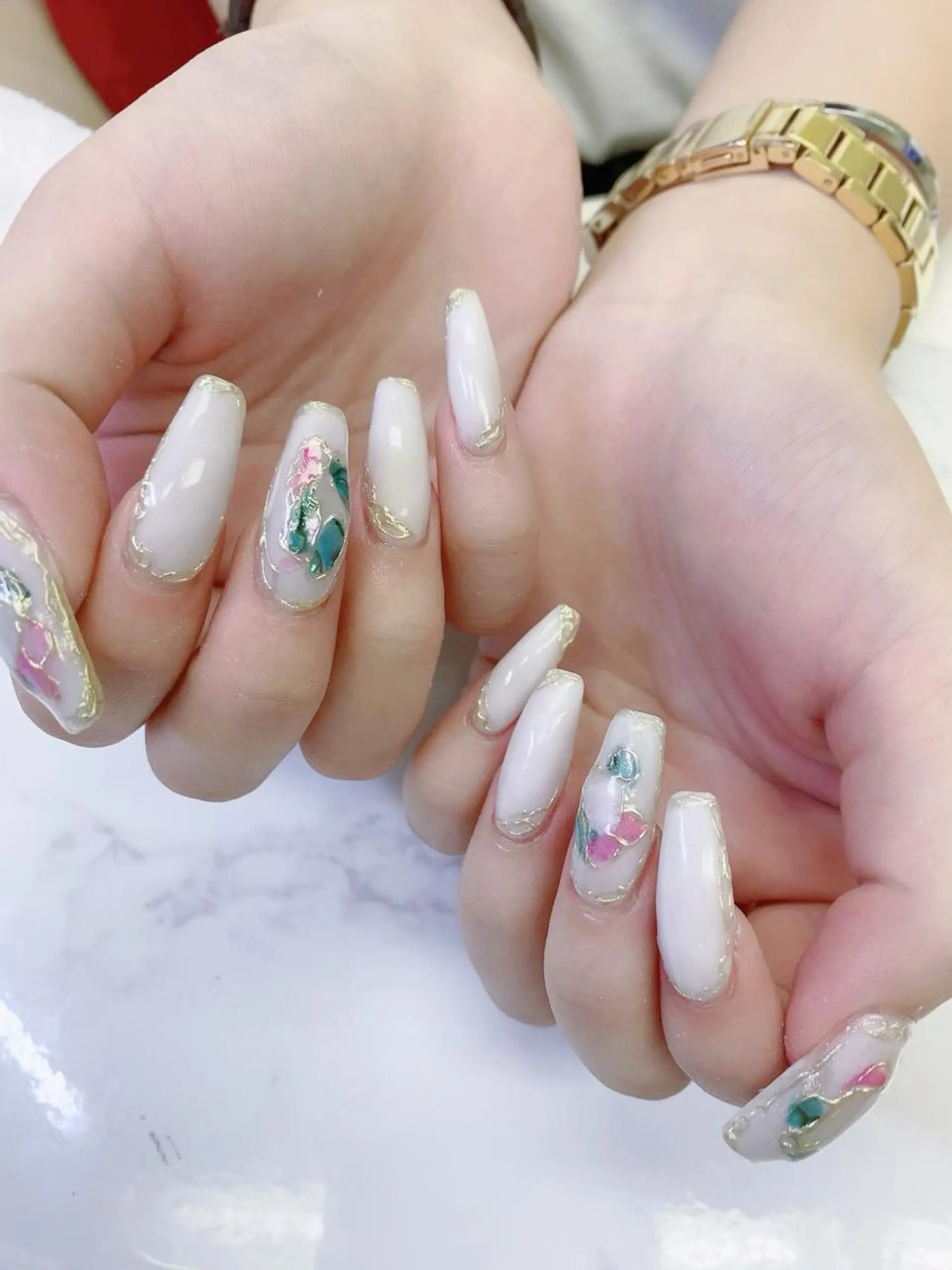 セミロング ハンドネイル JNA認定講師🌸 RIEのネイルデザイン
