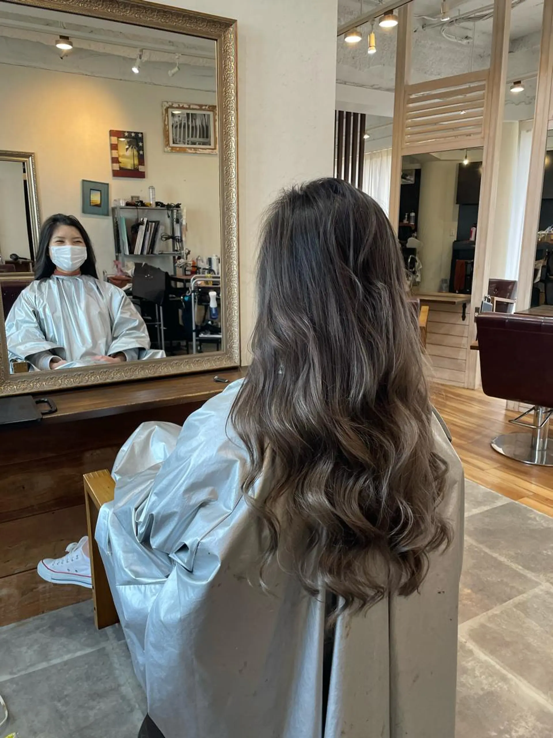 ロング カラー バレイヤージュ レイヤーカット ヘアカラー トリートメント ALLEN hair 京橋店のヘアスタイル