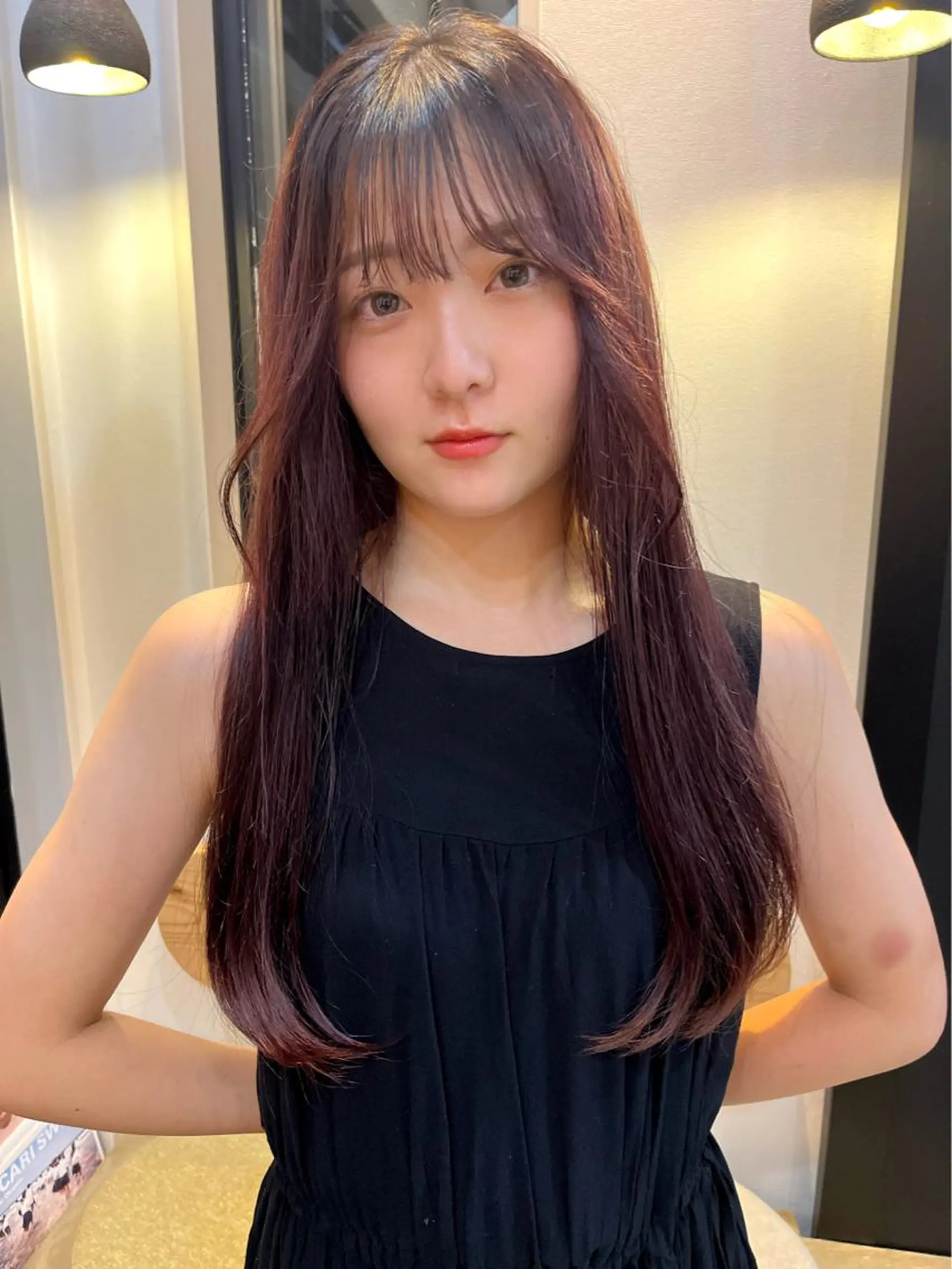 ロング カラー ブリーチ ブラウンカラー ダブルカラー ブリーチなしカラー ピンクカラー ヘアカラー 田川 華奈のヘアスタイル