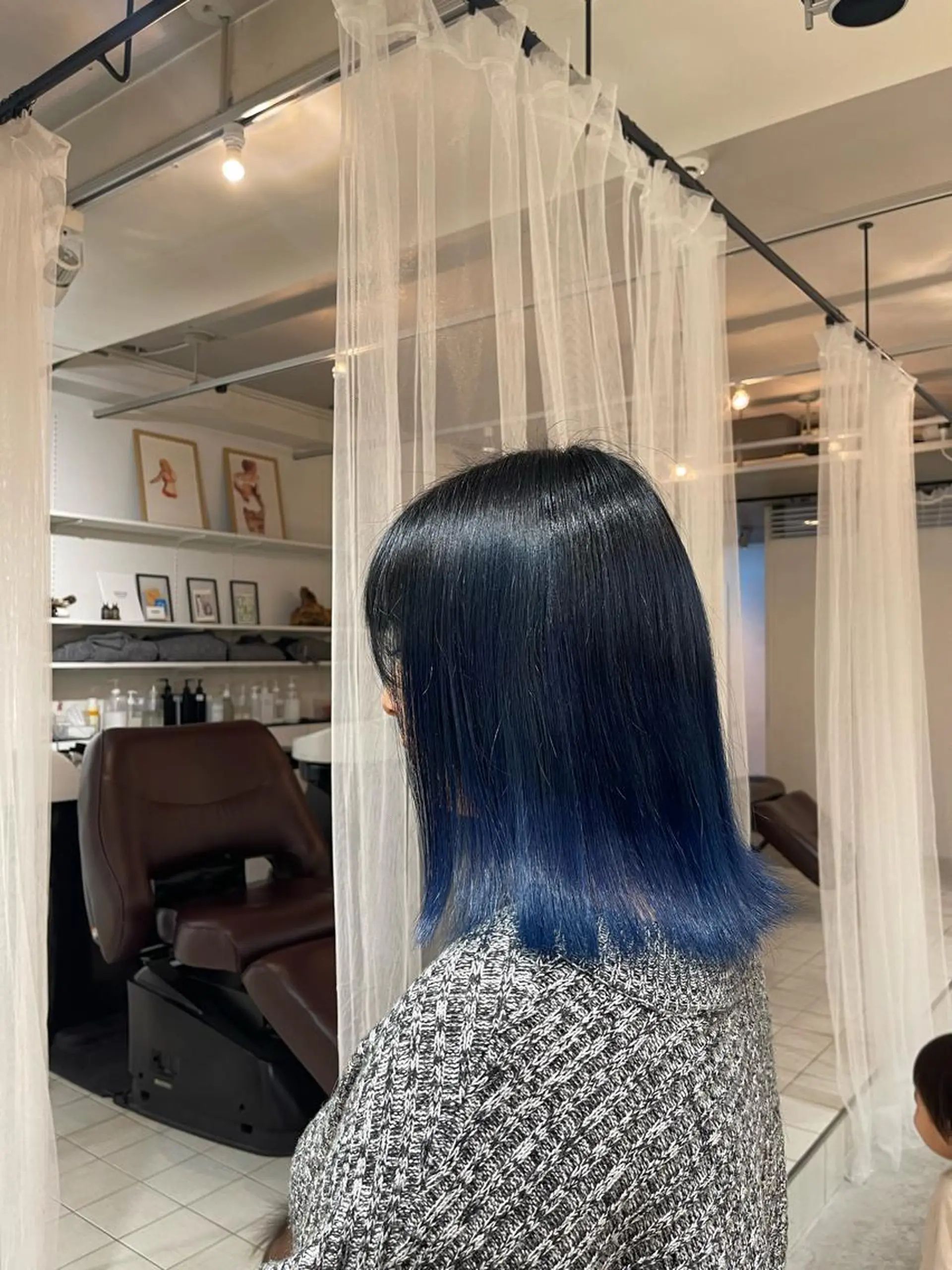 カラー ブリーチ ブルーカラー グラデーションカラー ボブ/レイヤー /河内温太のヘアスタイル