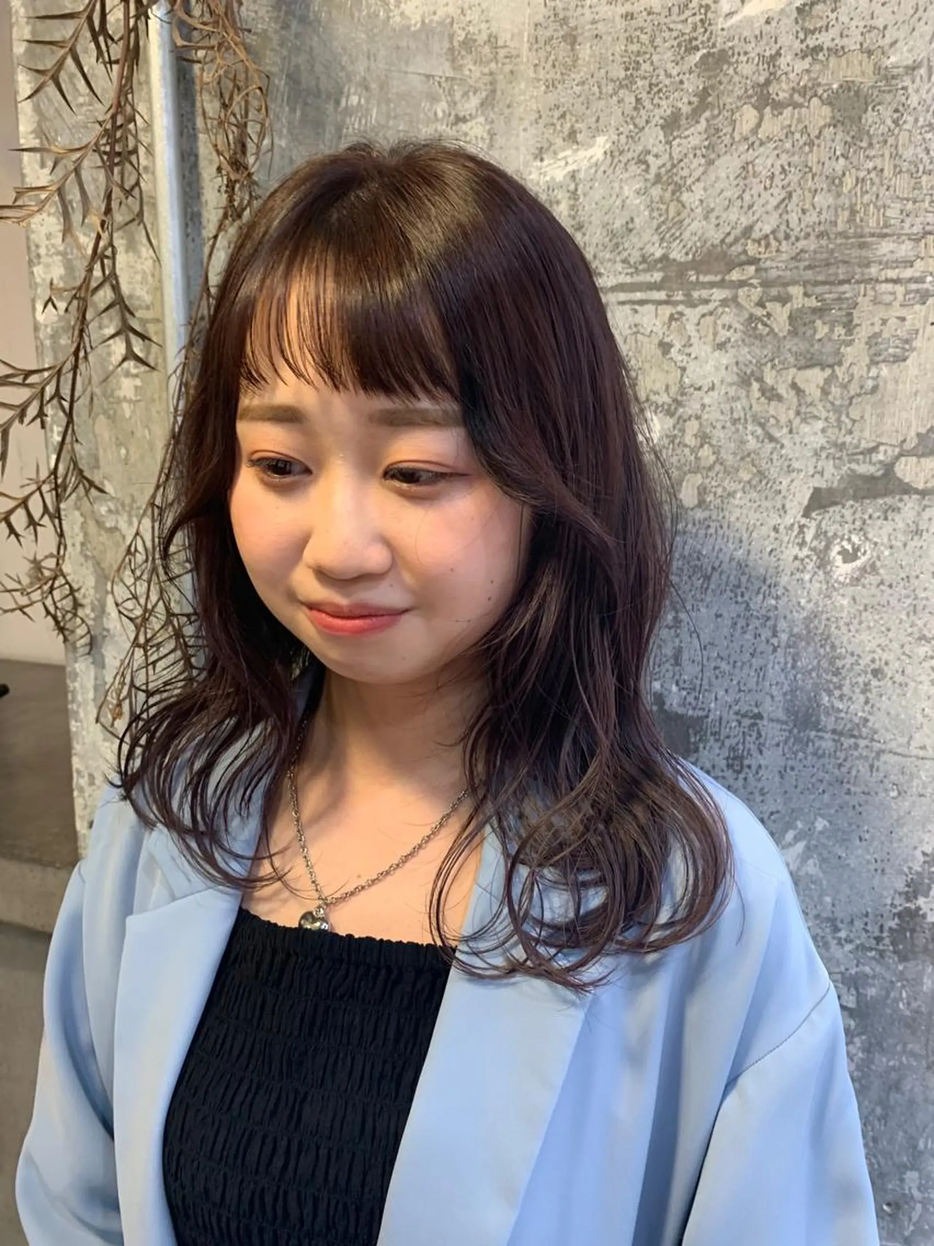 セミロング カラー ブラウンカラー 透明感カラー ラベンダーカラー 🎀taro ブリーチなしカラーのヘアスタイル