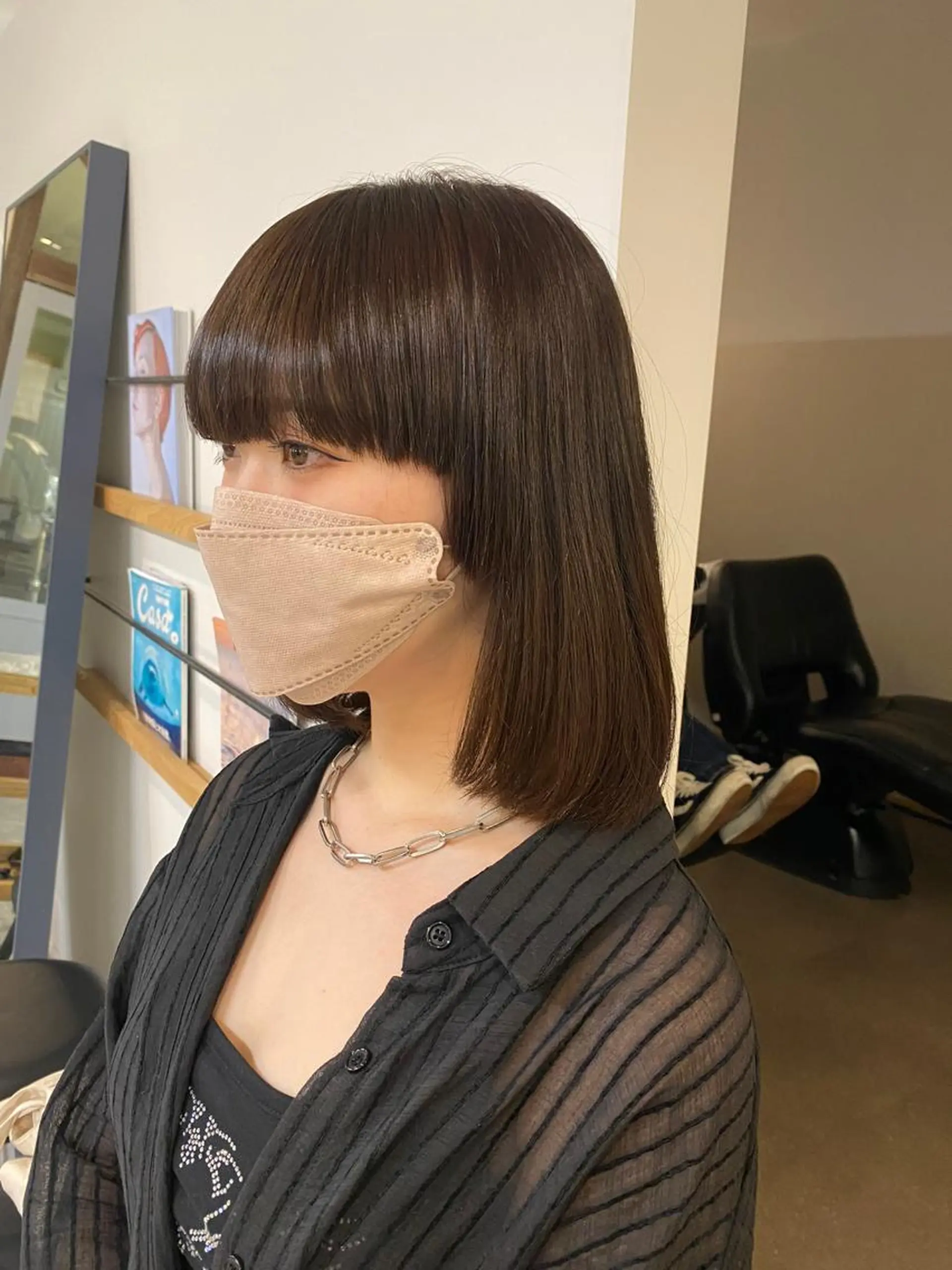 セミロング パーマ セミロングパーマ ストレートパーマ niu所属・加藤 真由のヘアスタイル